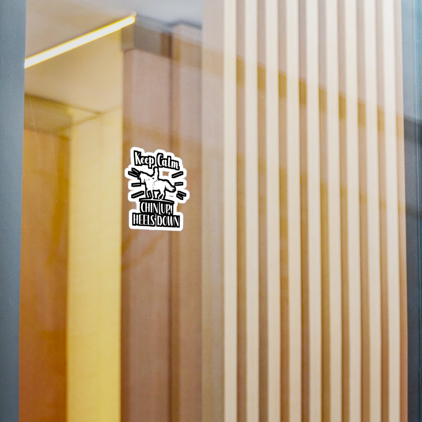 Keep Calm Chin up Heels down - Horse Sticker for Wall, Laptop, Window, Truck, Car Horse Gift Vinyl Horses Decal Sticker