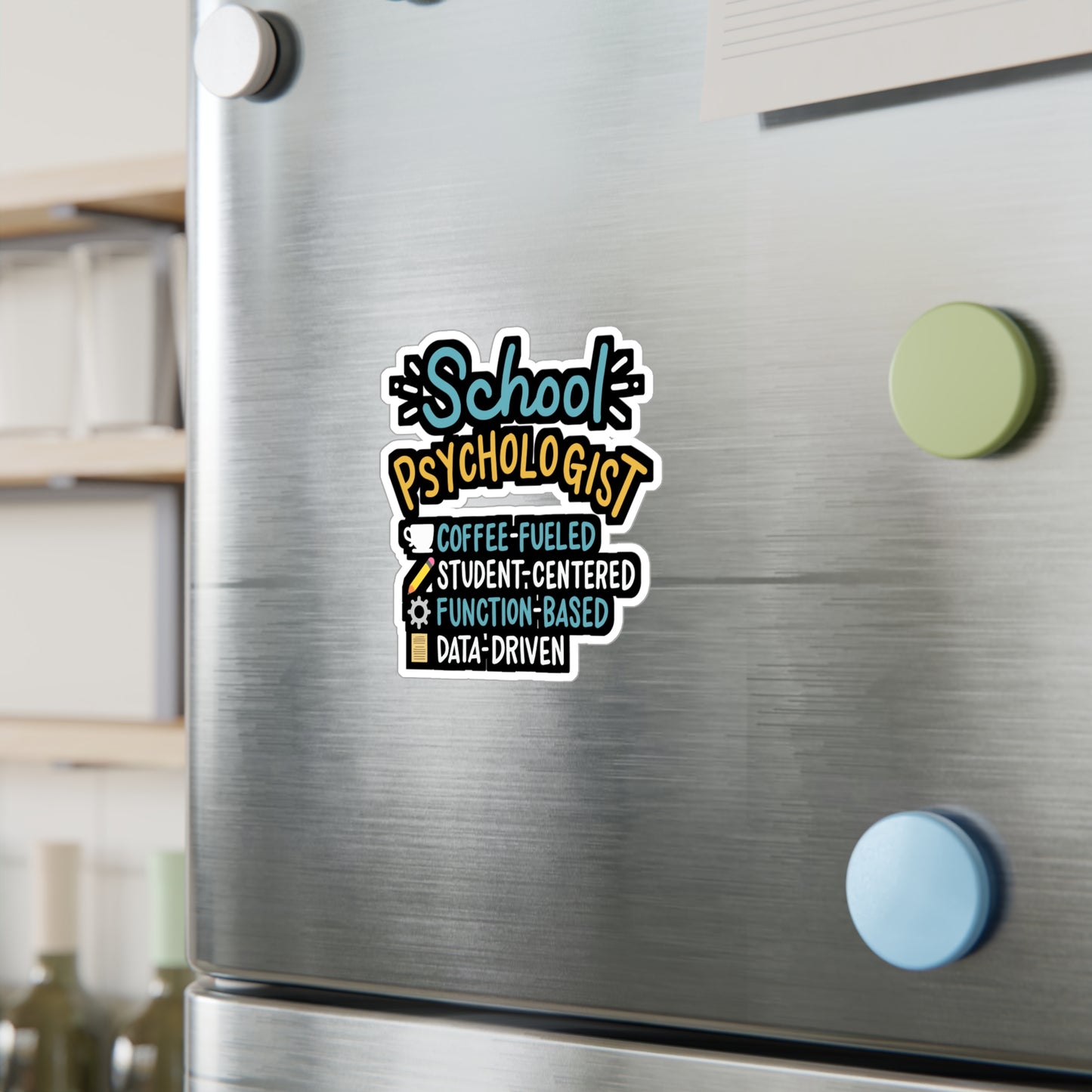 Coffee Fueled School Psychologist - School-psychologist Sticker for Laptop Sticker. Water Bottle Sticker, Vinyl Psychiatrist Decal - School-psychologist Gift