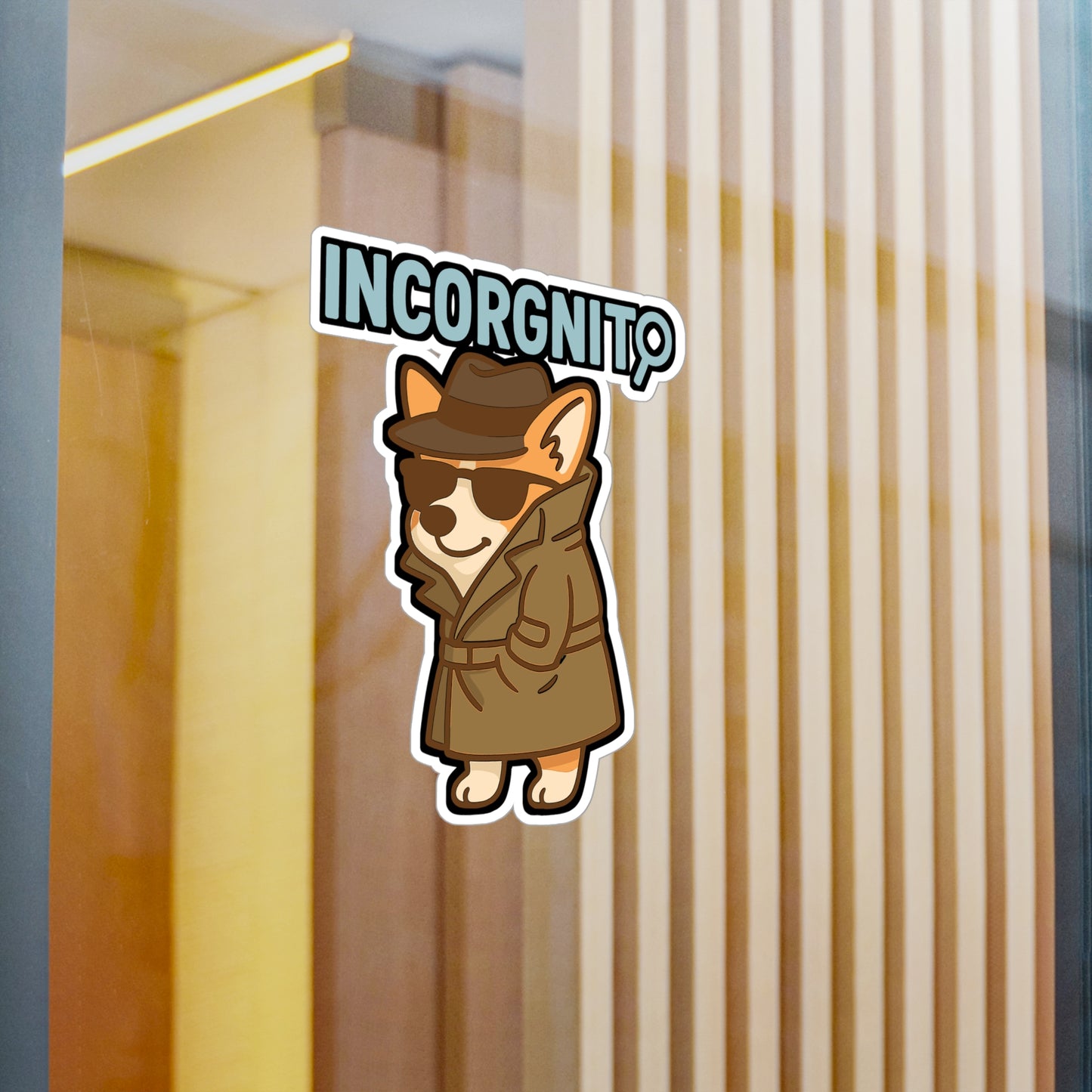 Incorgnito - Corgi Sticker for Laptop, Water Bottle, Gift for Dog Lovers, Funny Pet Decal, Perfect for Students & Friends