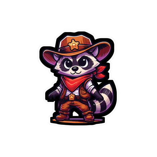 Raccoon Cowboy - Raccoon Sticker for Car Window Laptop Sticker. Water Bottle Sticker, Vinyl Cowboy Decal, Bandana Sticker - Raccoon Gift