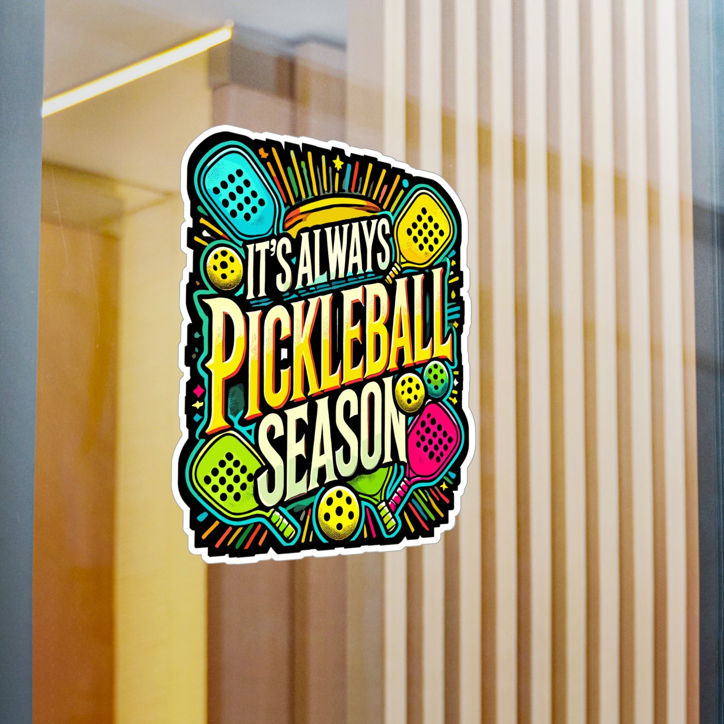 It's Always Pickleball Season - Pickleball Sticker for Laptop Sticker. Water Bottle Sticker, Vinyl Dink Decal - Pickleball Gift