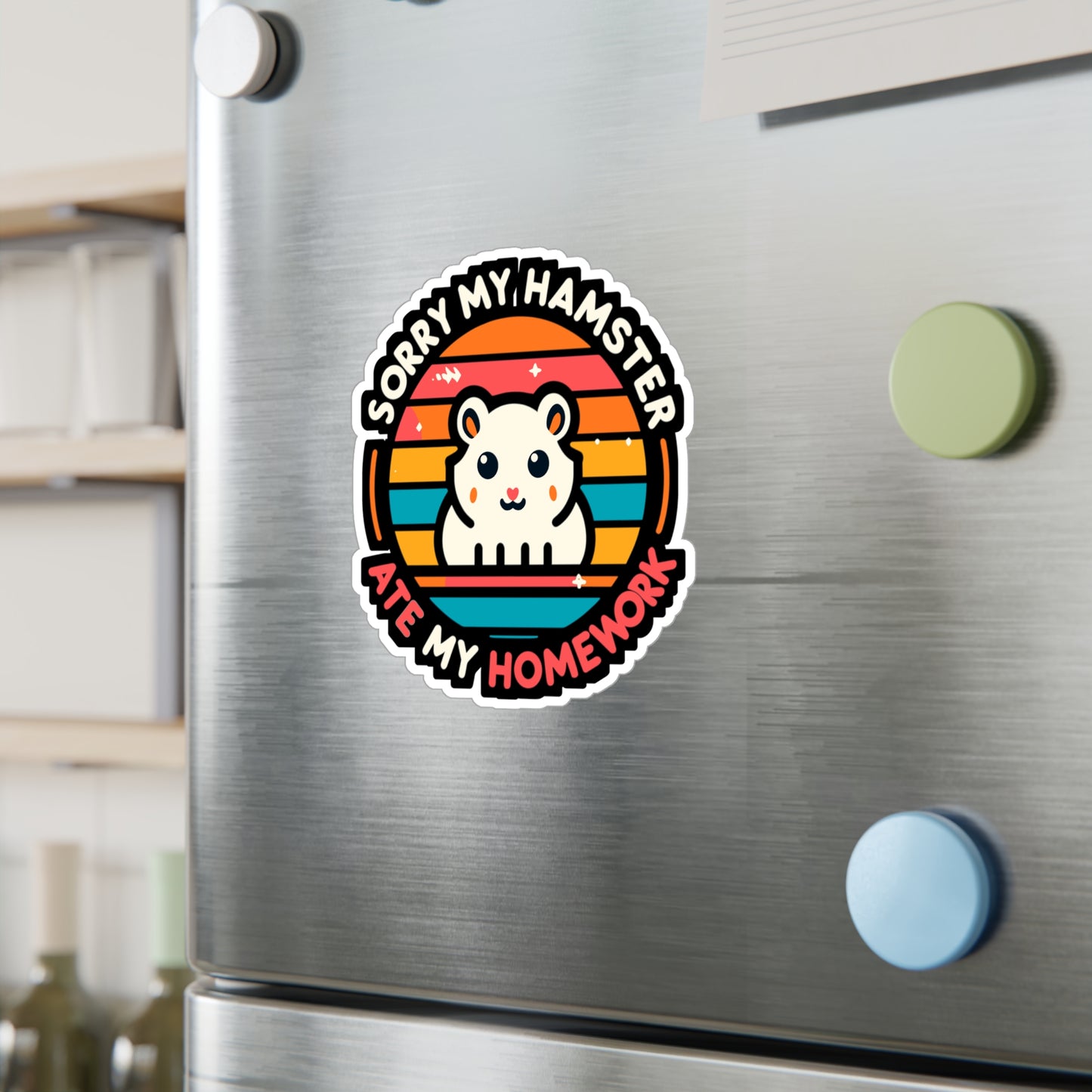 Sorry My Hamster Ate My Homework - Hamster Sticker for Car Laptop Sticker. Water Bottle Sticker, Vinyl Guinea pig Decal - Hamster Gift