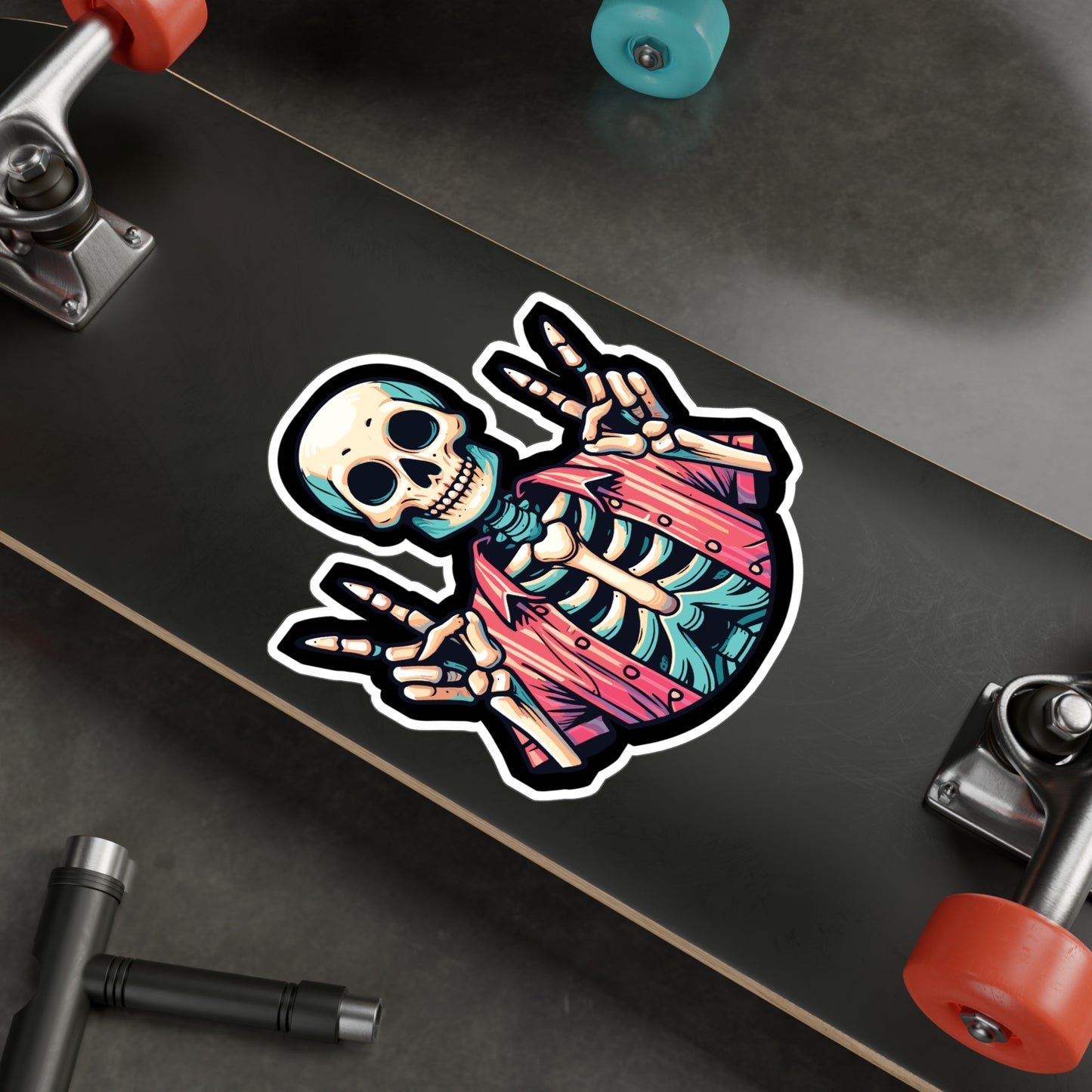 Skeleton Peace - Skeleton Sticker for Car Window Laptop Sticker. Water Bottle Sticker, Vinyl Peace Decal, Bones Sticker - Skeleton Gift