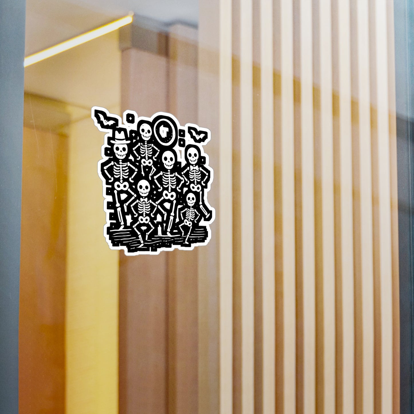 Halloween Dancing Skeletons - Halloween Sticker for Laptop Sticker. Water Bottle Sticker, Vinyl Skeletons Decal - Halloween Gift