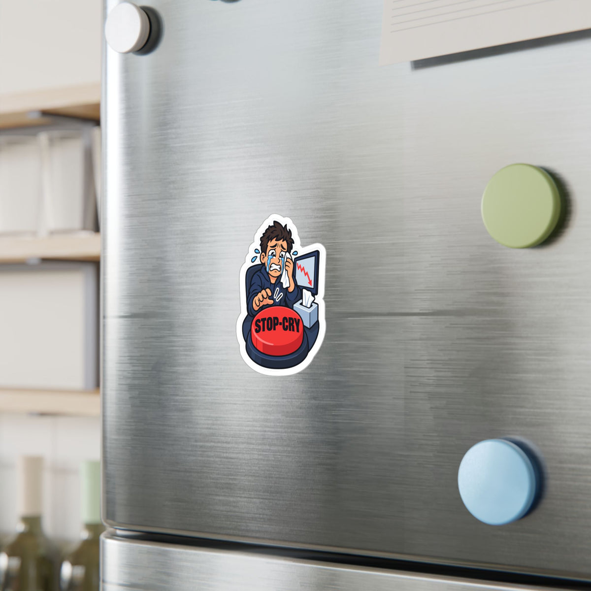Day Trading Sticker – Stop-Cry Decals for the Stock Market and Forex Trader, for Laptop or Water Bottle