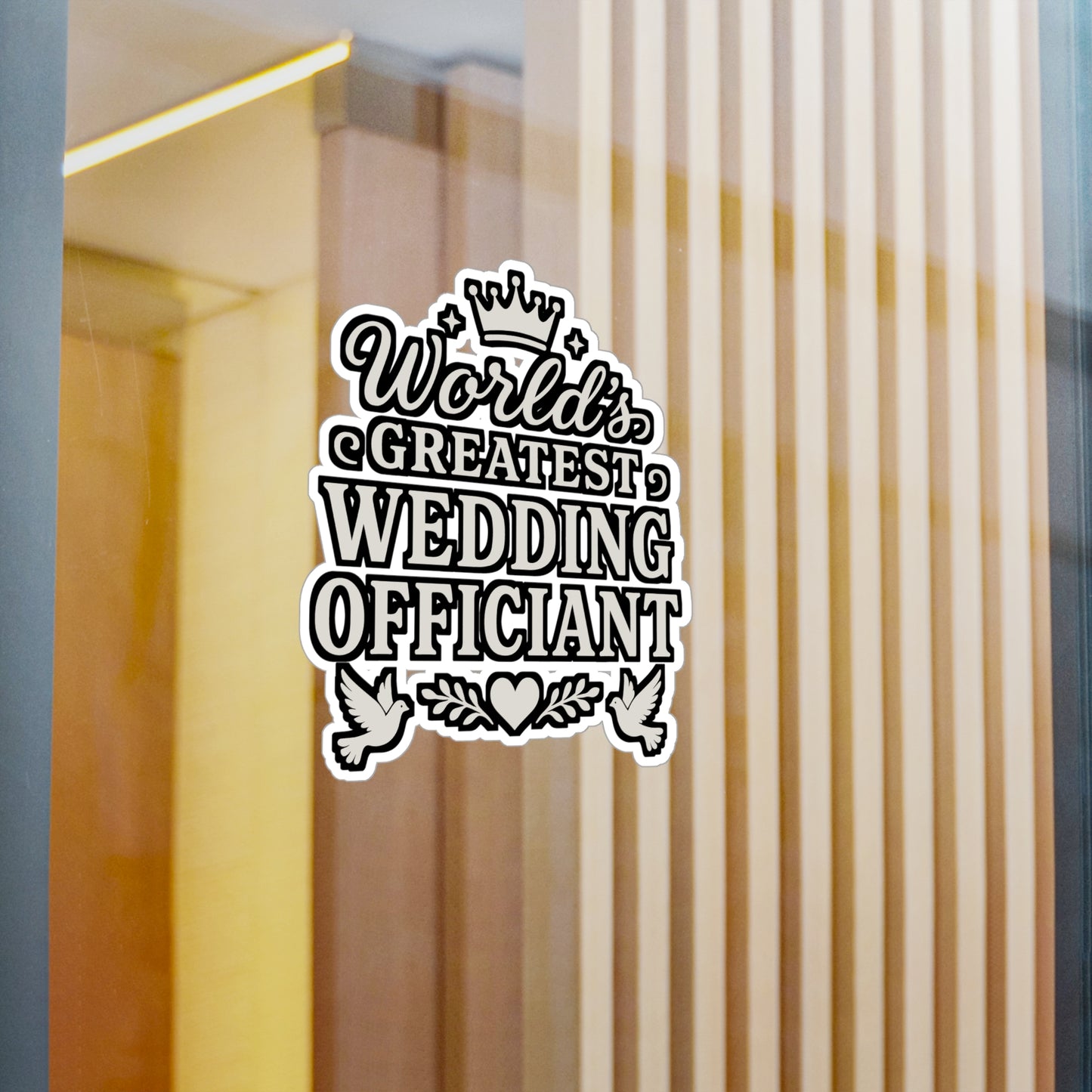 World’s Greatest Wedding Officiant – Wedding Officiant Sticker for Laptop, Water Bottle & Vinyl Decal | Marriage Ceremony Gift