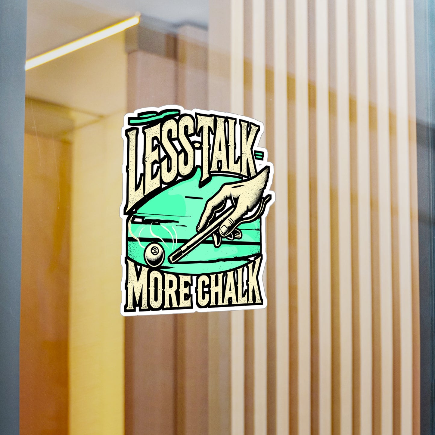 Less Talk More Chalk – Vinyl Pool Decal for Laptop or Water Bottle | Billiards Gift Sticker