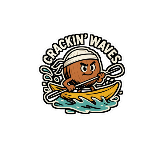 Crackin’ waves - Kayak Sticker for Water Bottle, Laptop – Outdoor Adventure Gift for Kayakers & Paddlers