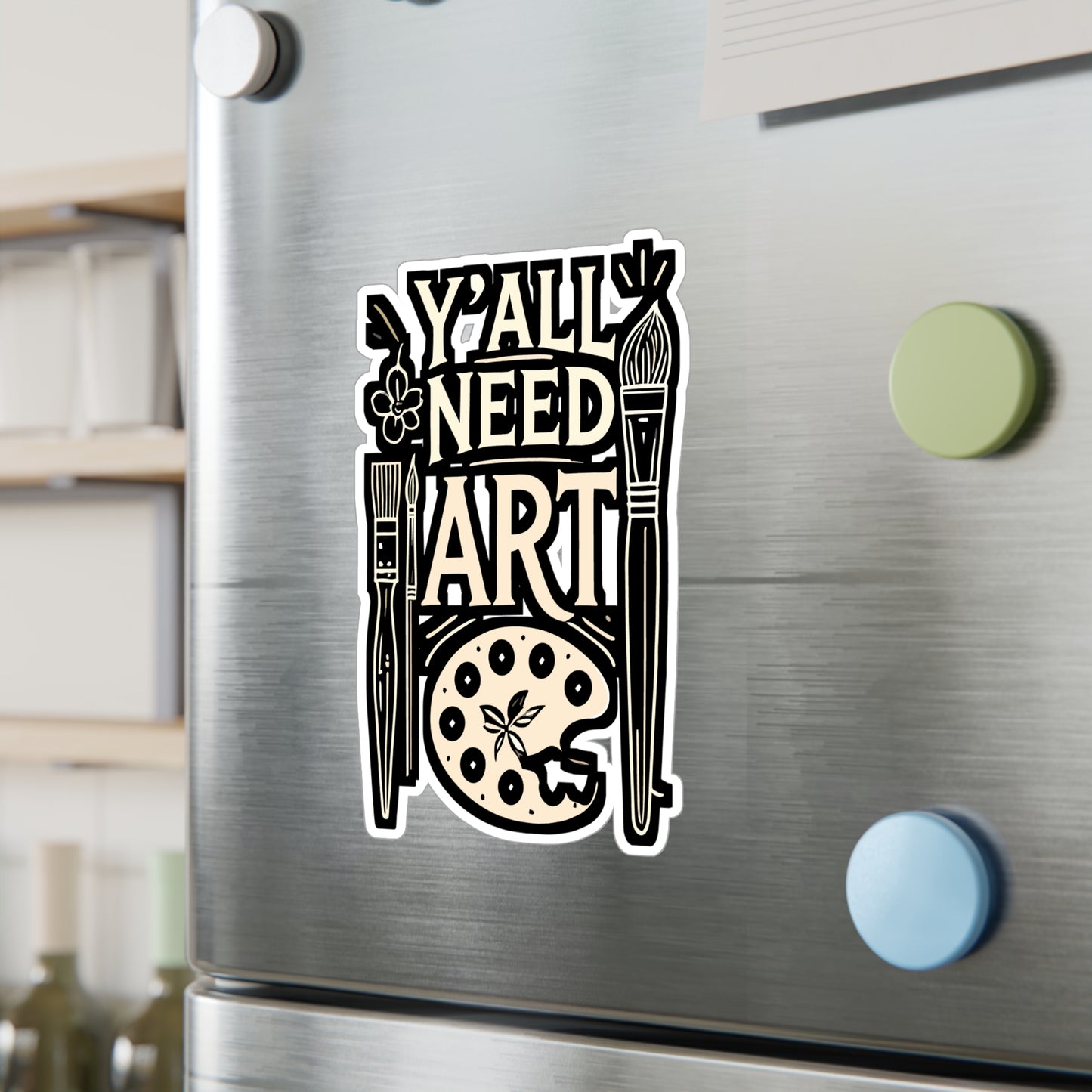 Y'all Need Art - Art-teacher Sticker for Car Window Laptop Sticker. Water Bottle Sticker, Vinyl Artist Decal, Art Sticker - Art-teacher Gift