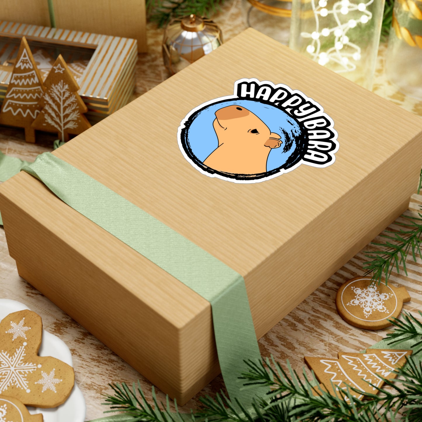 Happy Bara | Capybara Sticker | Capy Decals | Rodent Laptop Sticker | Capybara Gift | Capy Gift