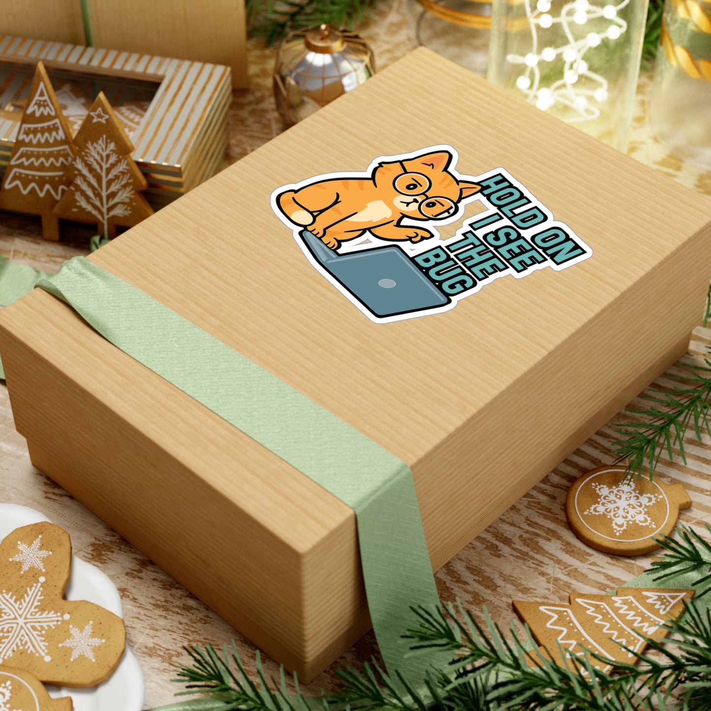 Programming Sticker – "Hold On I See The Bug" Funny Coding Decals for Developer, Debugging, Vinyl Waterproof Laptop or Water Bottle Accessory