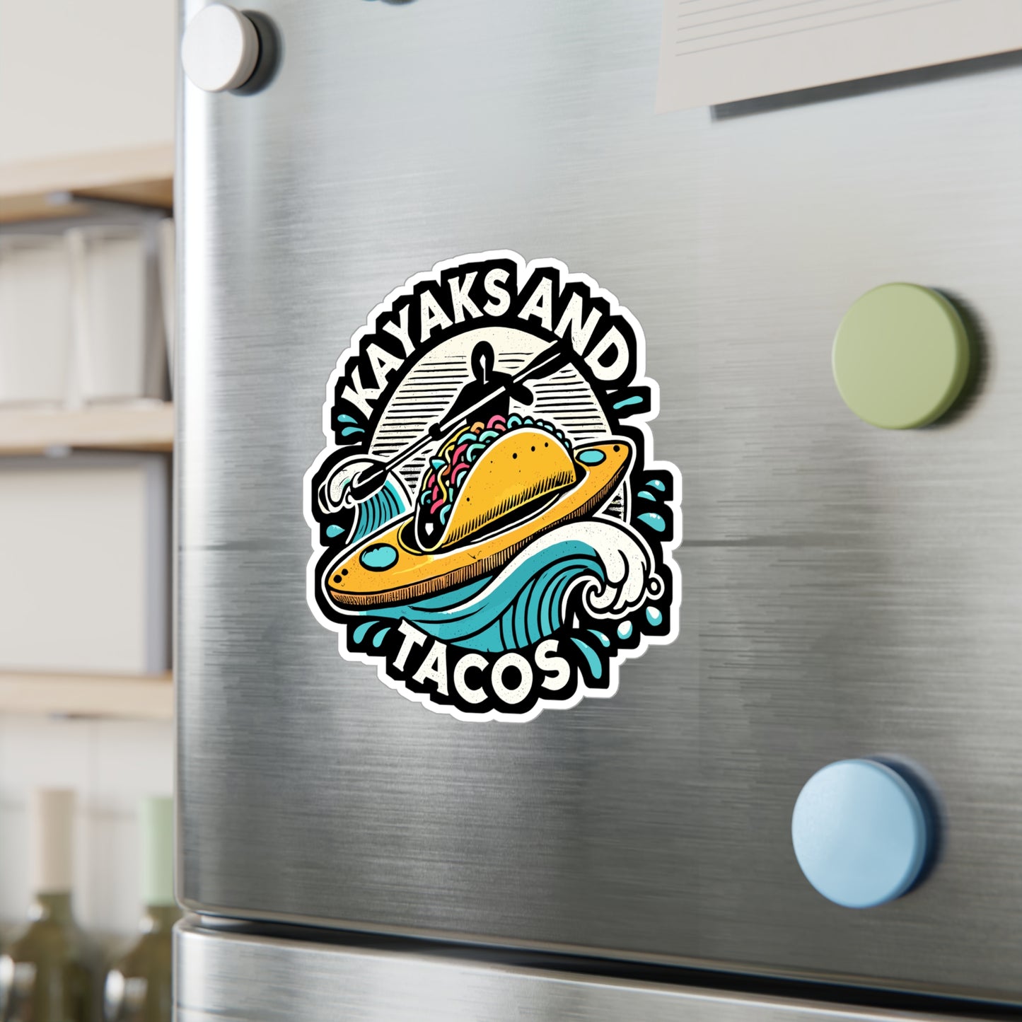 Kayaks And Tacos - Kayak Sticker for Car Window Laptop Sticker. Water Bottle Sticker, Vinyl Taocs Decal, Kayaking Sticker - Kayak Gift