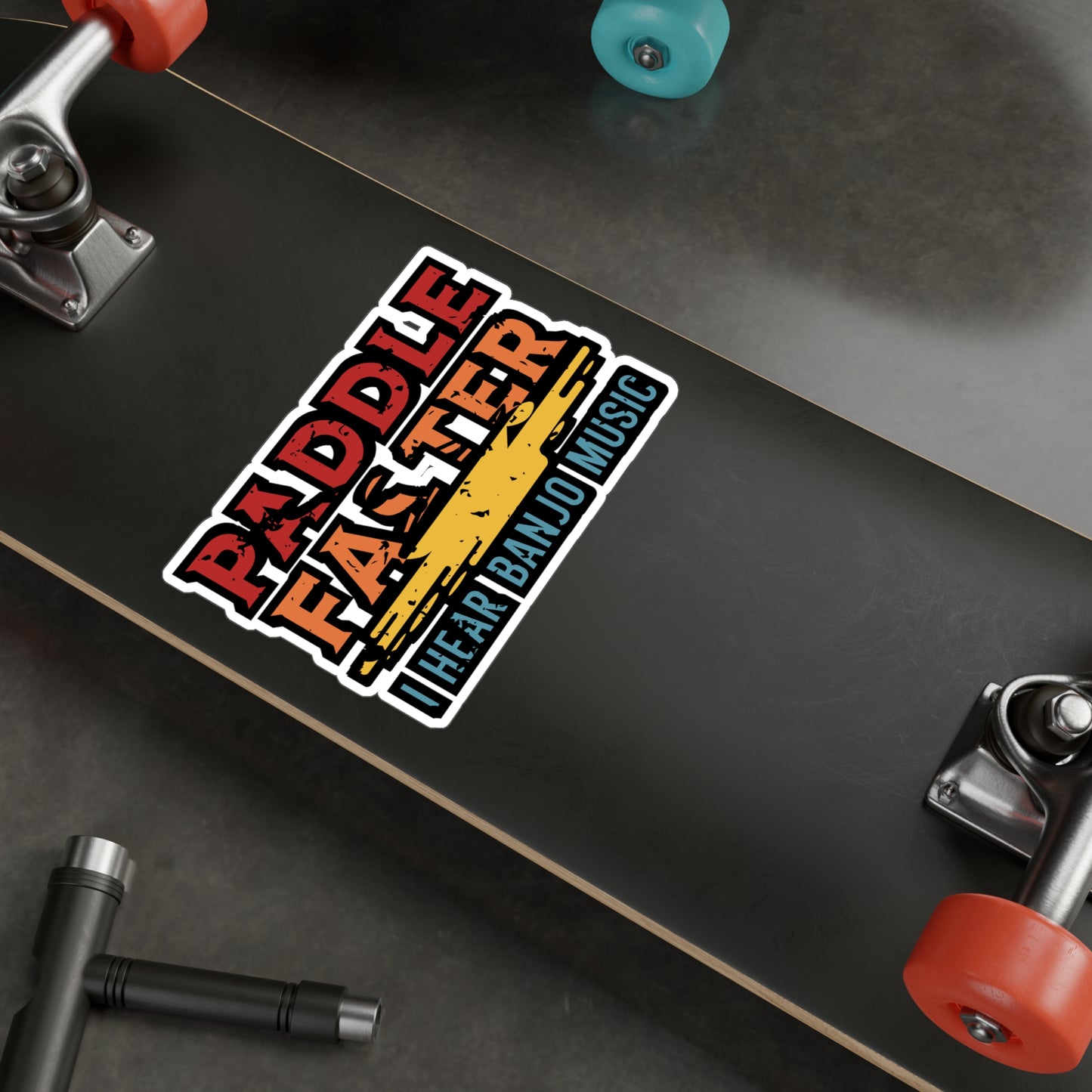 Paddle Faster I Hear Banjo Music - Canoe Sticker for Laptop Sticker. Water Bottle Sticker, Vinyl Canoeing Decal - Canoe Gift