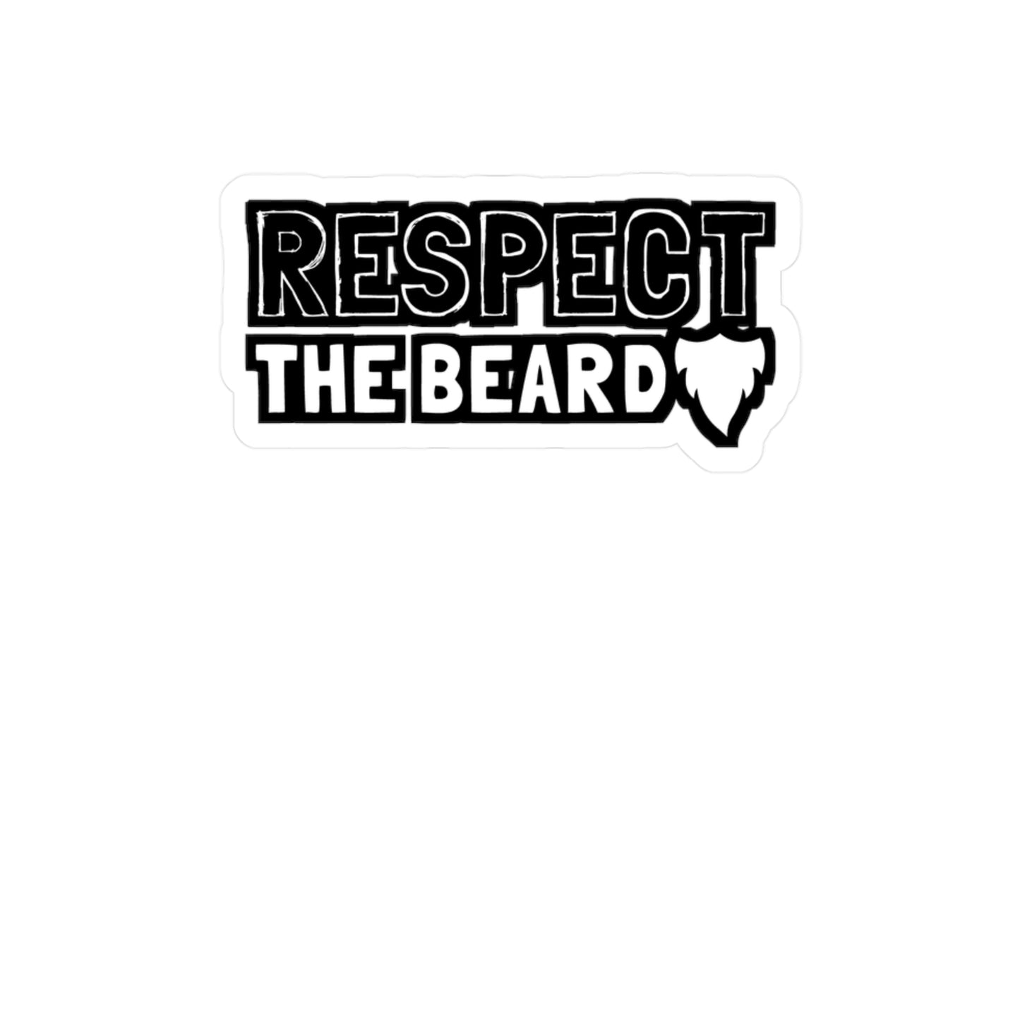 Respect The Beard - Beard Sticker for Car Window Laptop Sticker. Water Bottle Sticker, Vinyl Bearded Decal, Man Sticker - Beard Gift