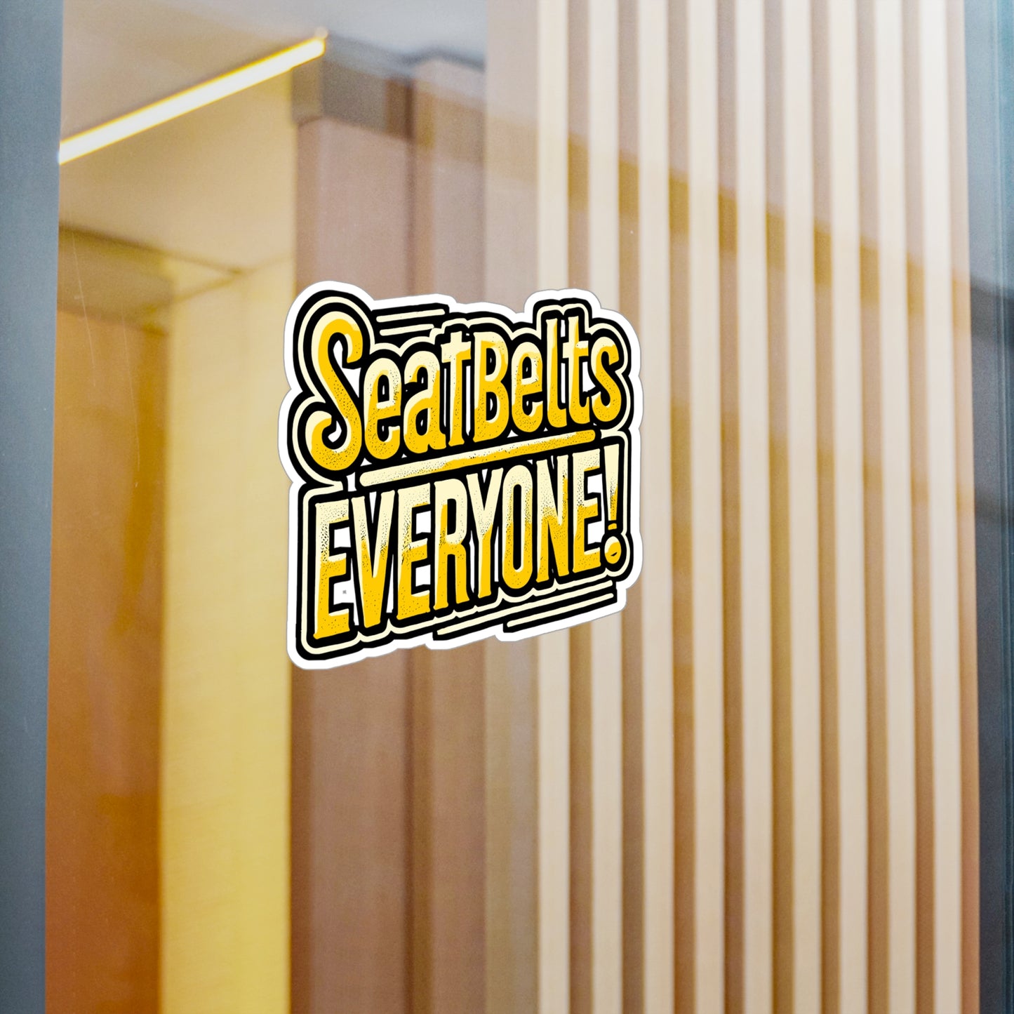 Seatbelts Every One – Schoolbus Sticker for Laptop or Water Bottle | Vinyl Driver Decal | Schoolbus Gift for Bus Drivers