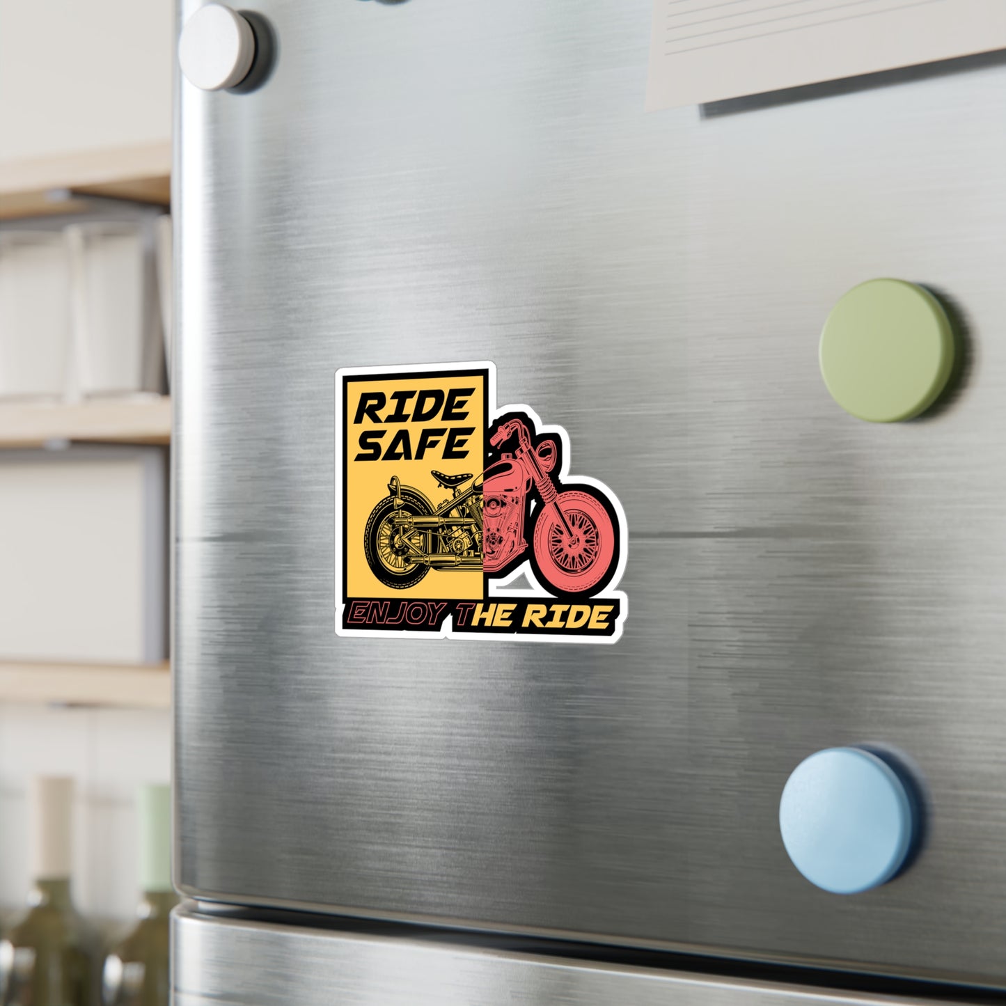 Ride safe enjoy the ride - Motorcycle Sticker for Laptop Sticker. Water Bottle Sticker, Vinyl Biker Decal - Motorcycle Gift