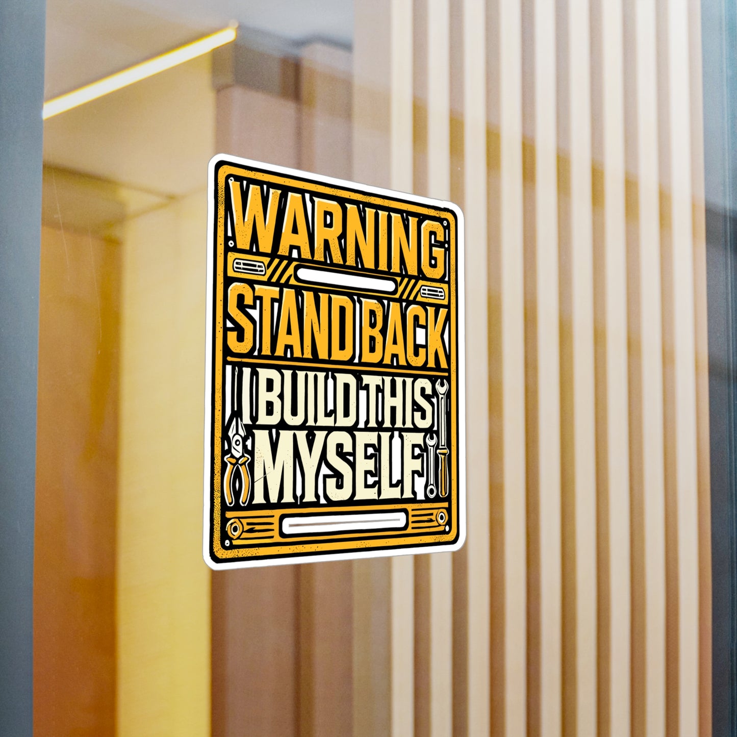 Warning Stand Back I Build This Myself - Mechanic Sticker for Laptop Sticker. Water Bottle Sticker, Vinyl Garage Decal - Mechanic Gift