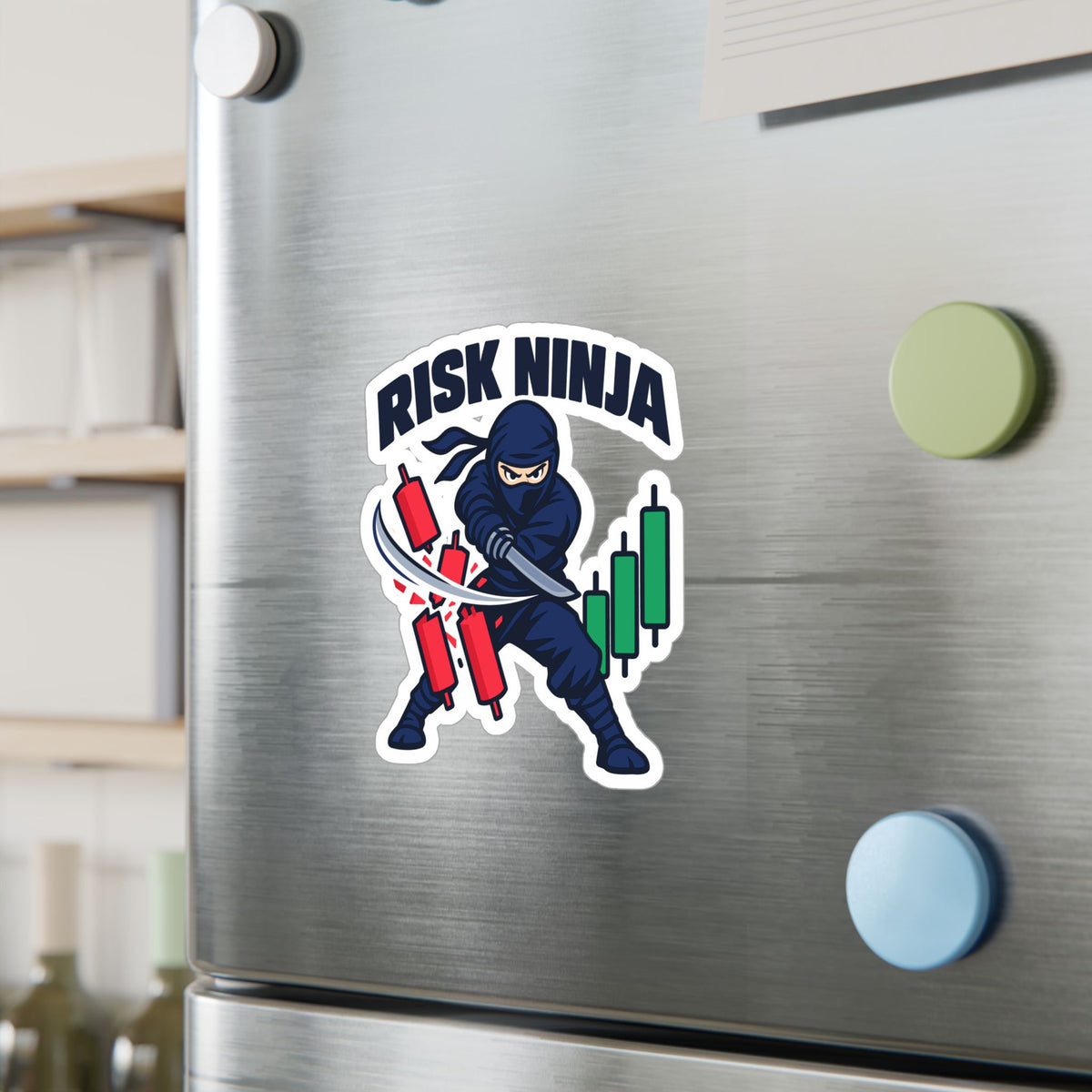 Day Trading Sticker - Risk Ninja Decals for the Stock Market and Forex Trader, Laptop and Water Bottle Decor