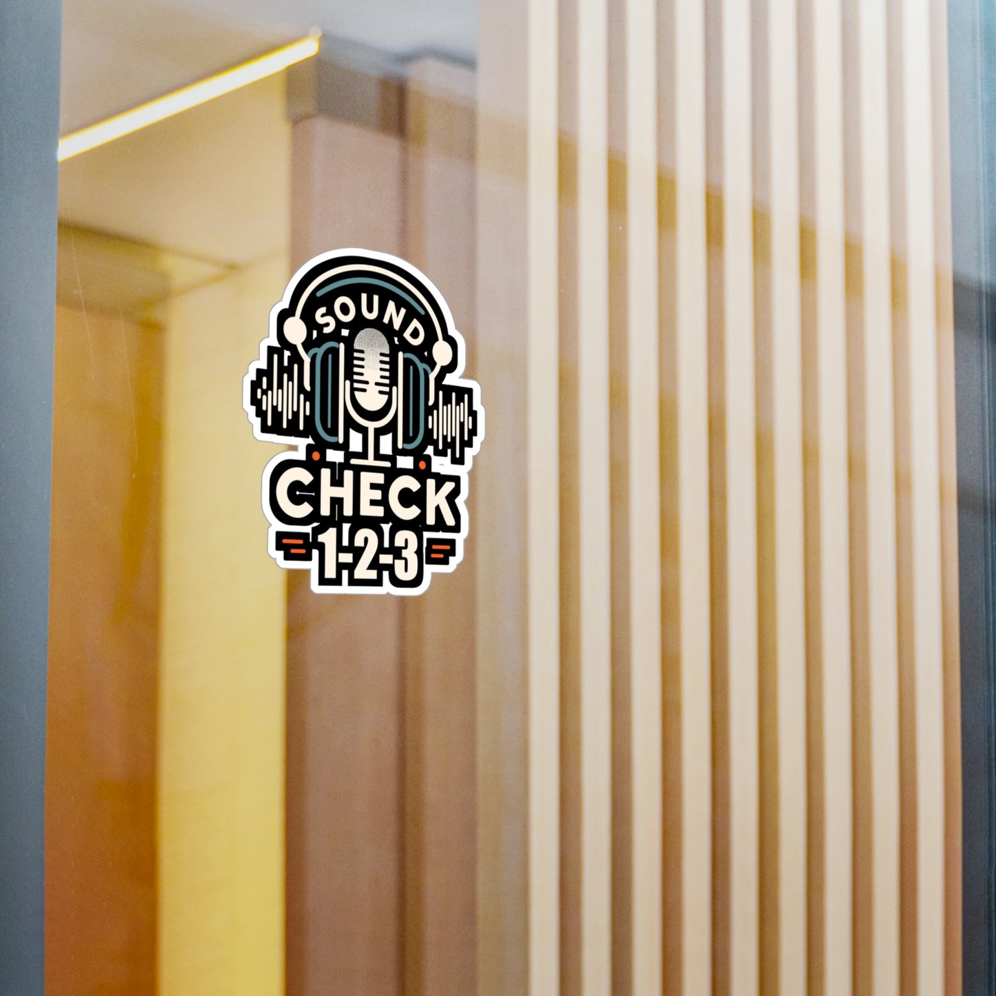 Sound check, 1-2-3 - Audio-engineer Sticker for Car Laptop Sticker. Water Bottle Sticker, Vinyl Monitor Decal - Audio-engineer Gift