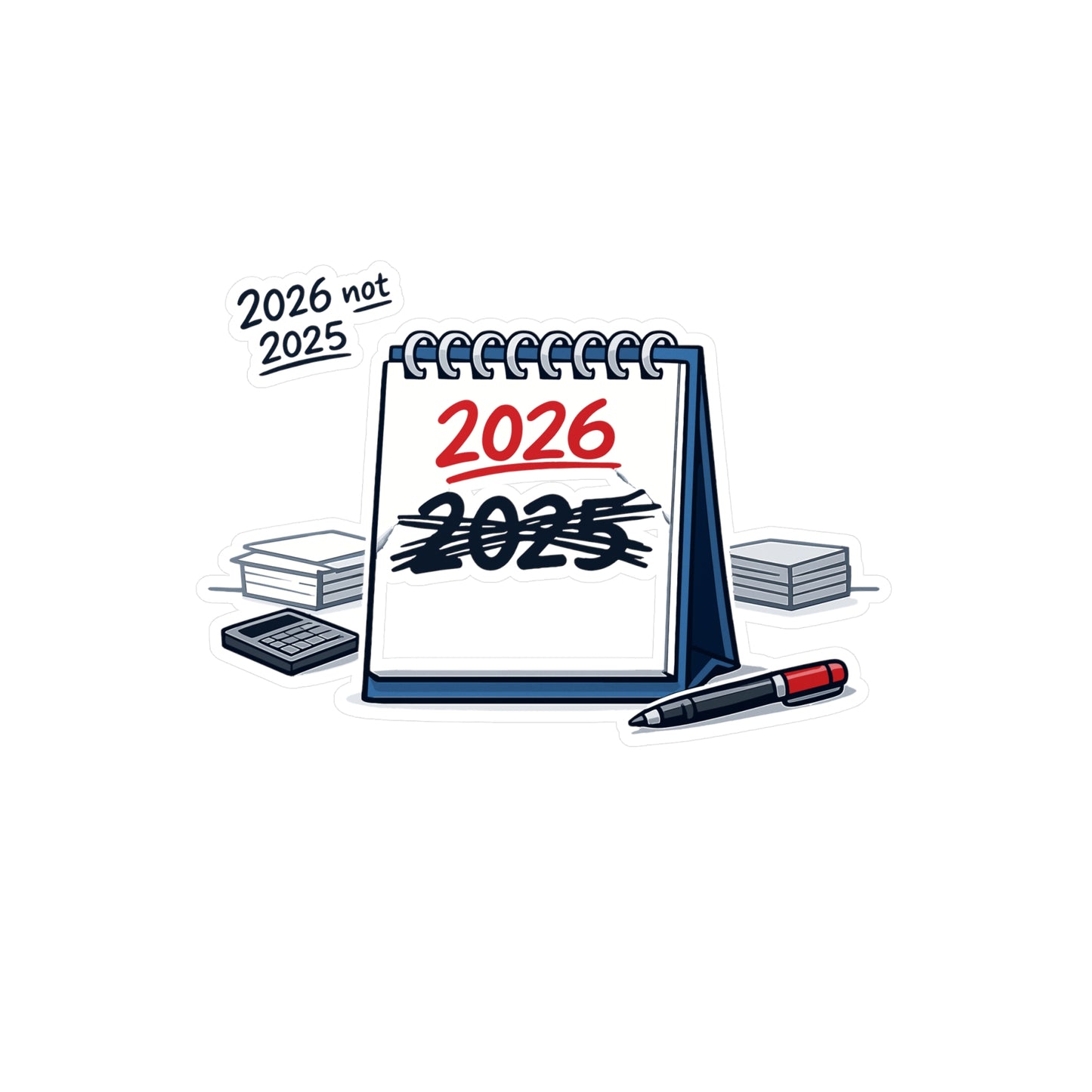 Accountant Sticker 2026 not 2025 Funny Balance Spreadsheet Amortization Vinyl Decals Waterproof Laptop Water Bottle
