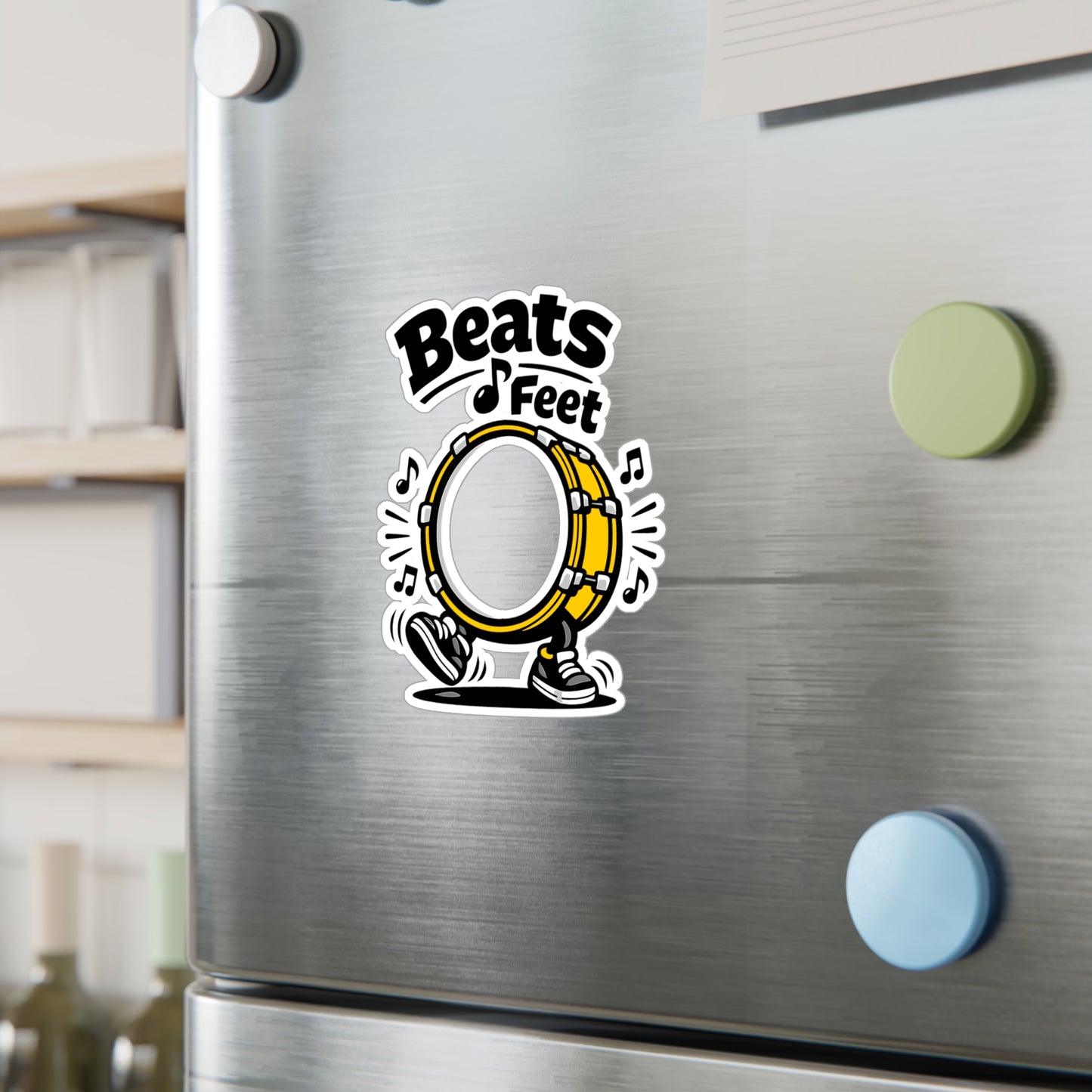 Marching Band Sticker "Beats & Feet" Waterproof Vinyl Sticker Decals for Laptop Water Bottle, Drummer Band Director Mellophone Gift