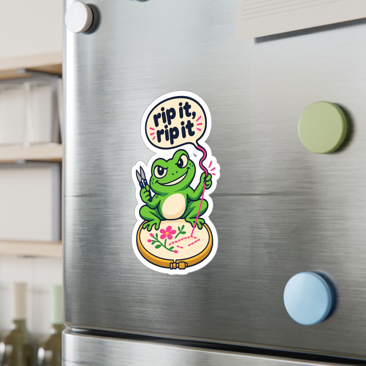Embroidery Sticker - Rip It, Rip It Design for Needlework, Crafting and Stitching Fans, Decals for Laptop or Water Bottle