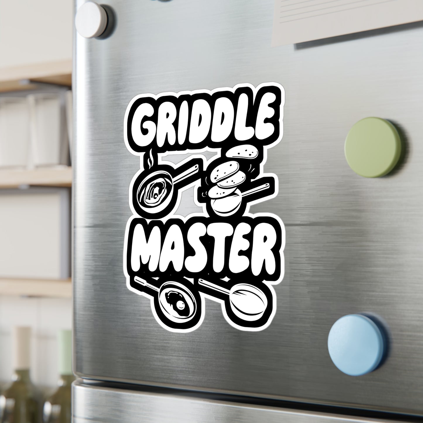 Griddle Master - Barbecue Sticker for Wall, Laptop, Window, Truck, Car Barbecue Gift Vinyl Bbq Decal Sticker