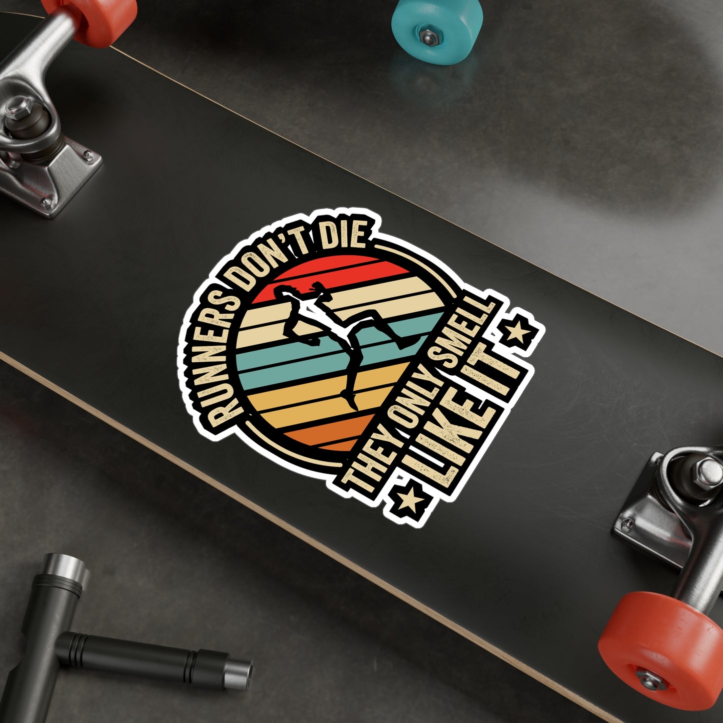 Runners Don't Die They Only Smell Like It - Marathon Sticker for Laptop Sticker. Water Bottle Sticker, Vinyl Running Decal - Marathon Gift