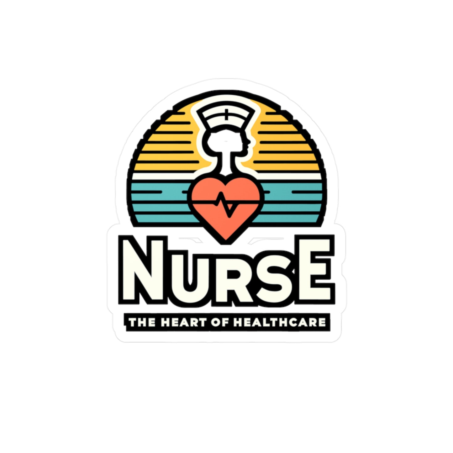 Nurse The heart of healthcare - Nurse Sticker for Laptop Sticker. Water Bottle Sticker, Vinyl Nursing-student Decal - Nurse Gift