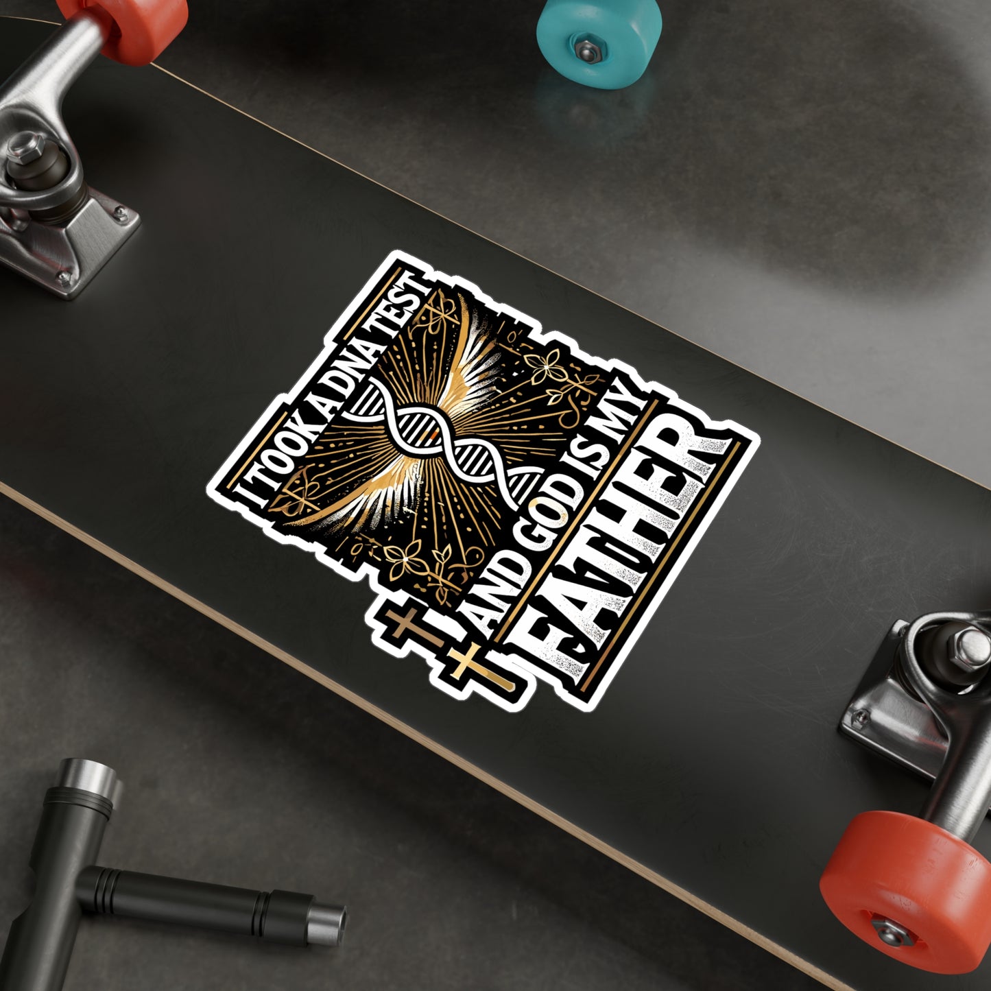 I Took A DNA Test And God Is My Father - DNA Sticker for Laptop Sticker. Water Bottle Sticker, Vinyl God Decal - DNA Gift