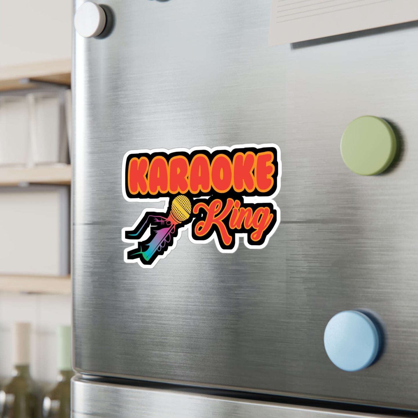 Karaoke King - Karaoke Sticker for Laptop Sticker. Water Bottle Sticker, Vinyl Karaoke party Decal - Karaoke Gift