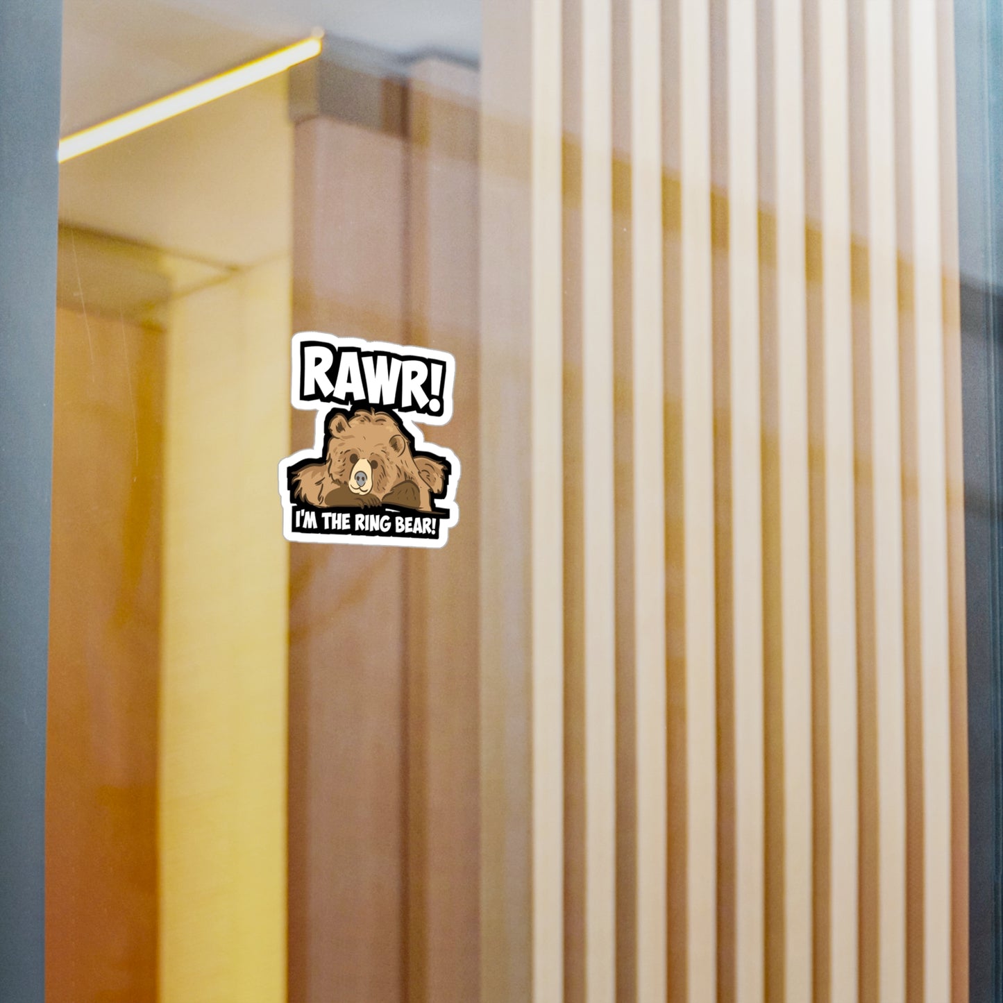 Rawr! I'm The Ring Bear! - Ring-bearer Sticker for Laptop Sticker. Water Bottle Sticker, Vinyl Excavator Decal - Ring-bearer Gift