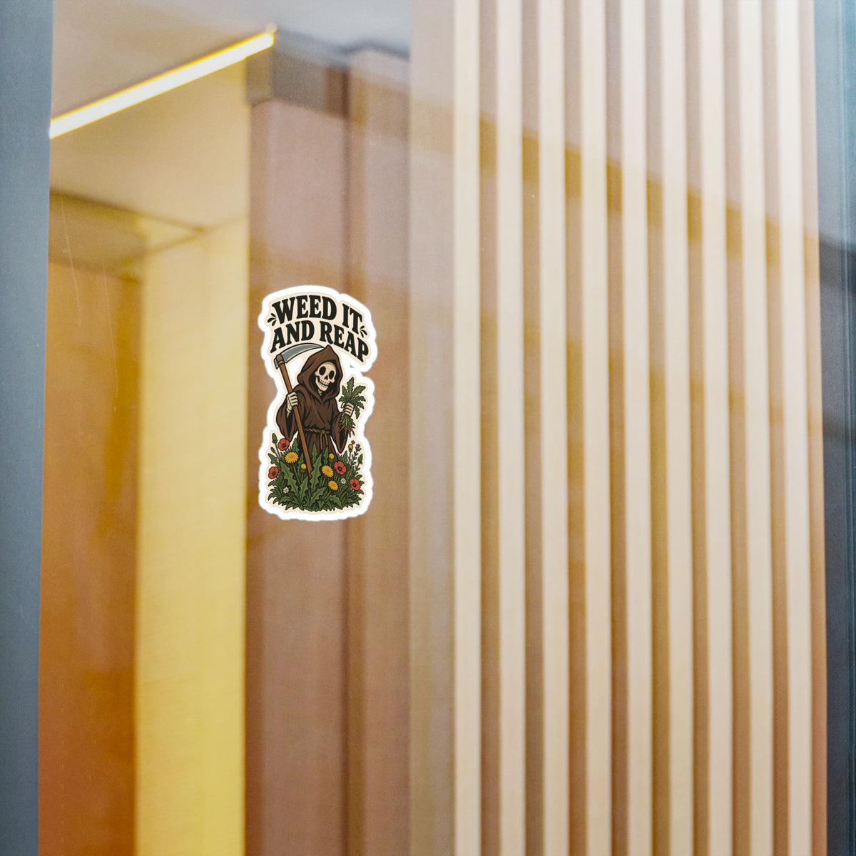 Plants Sticker - Weed It And Reap Dandelion Design, Nature-Inspired Friendship Decals for Laptop and Water Bottle