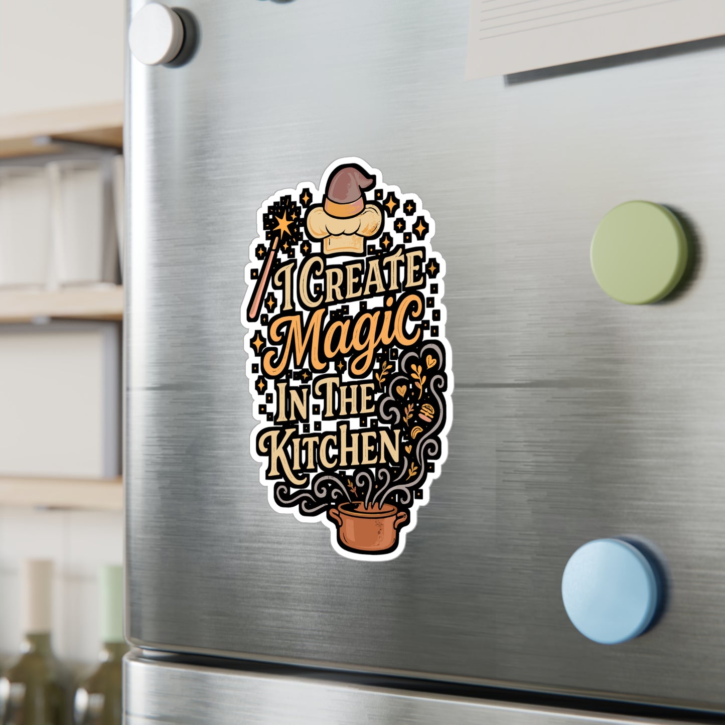 I Create Magic in the Kitchen – Chef Sticker for Laptop or Water Bottle | Funny Cooking Gift & Culinary Decor
