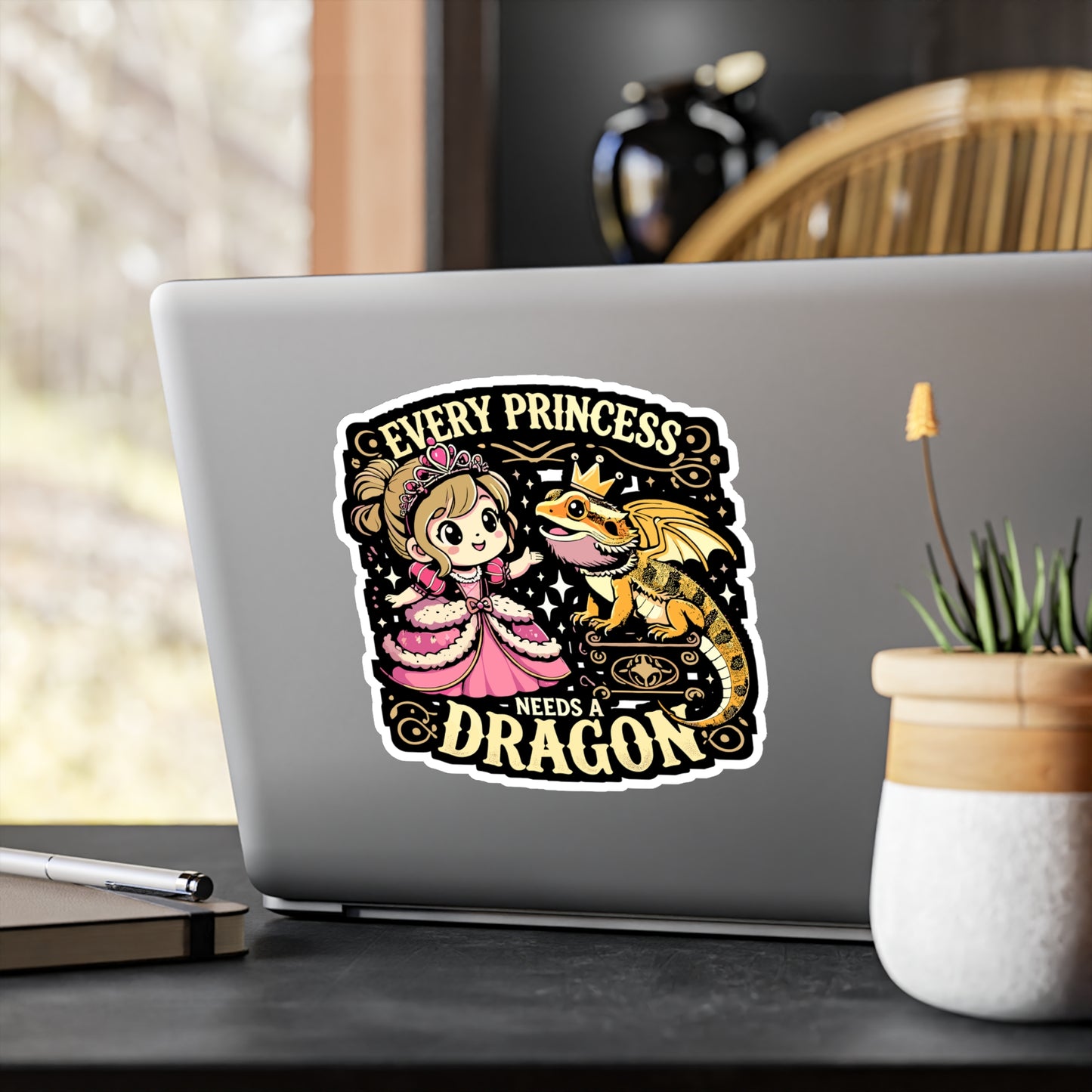 Every Princess Needs A Dragon - Lizards Sticker for Laptop Sticker. Water Bottle Sticker, Vinyl Beardies Decal - Lizards Gift