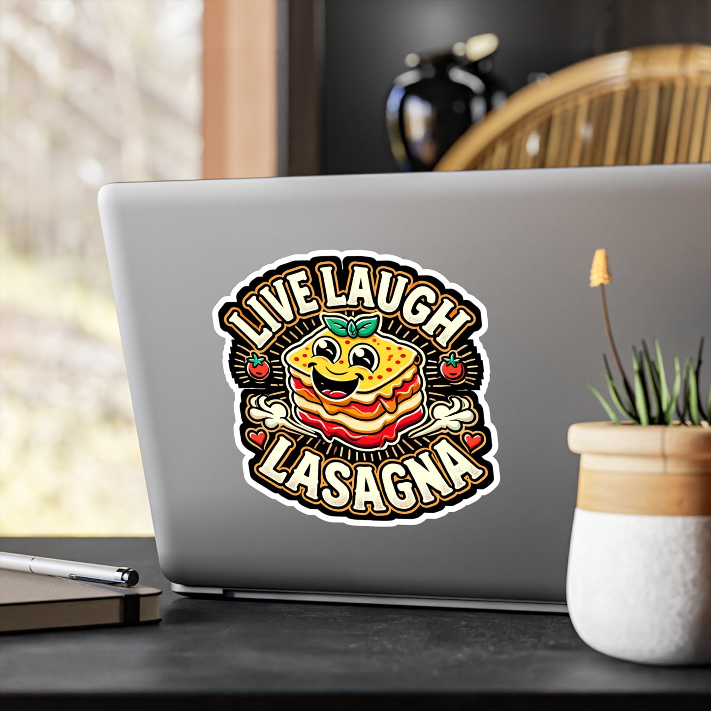 Live Laugh Lasagna - Lasagna Sticker for Laptop Sticker. Water Bottle Sticker, Vinyl Pasta Decal - Lasagna Gift