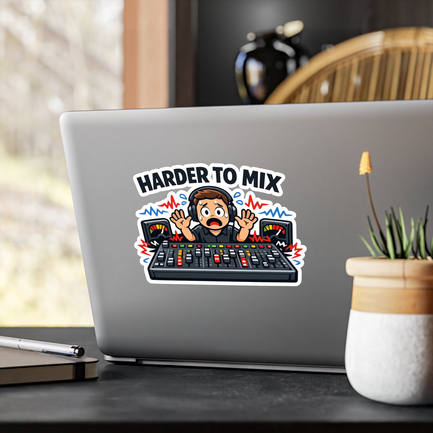 Karaoke Sticker Harder to mix Music Beer Booze Humor Decals, Waterproof Vinyl for Laptop, Water Bottle