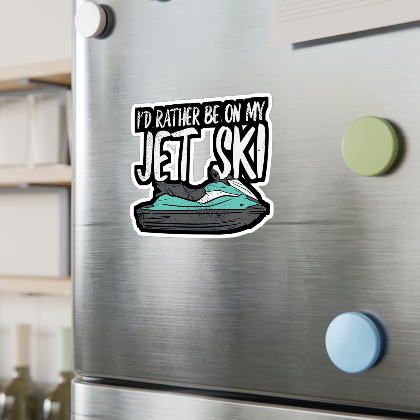 I'd Rather Be On My Jet Ski - Skiing Sticker for Laptop Sticker. Water Bottle Sticker, Vinyl Jet-ski Decal - Skiing Gift