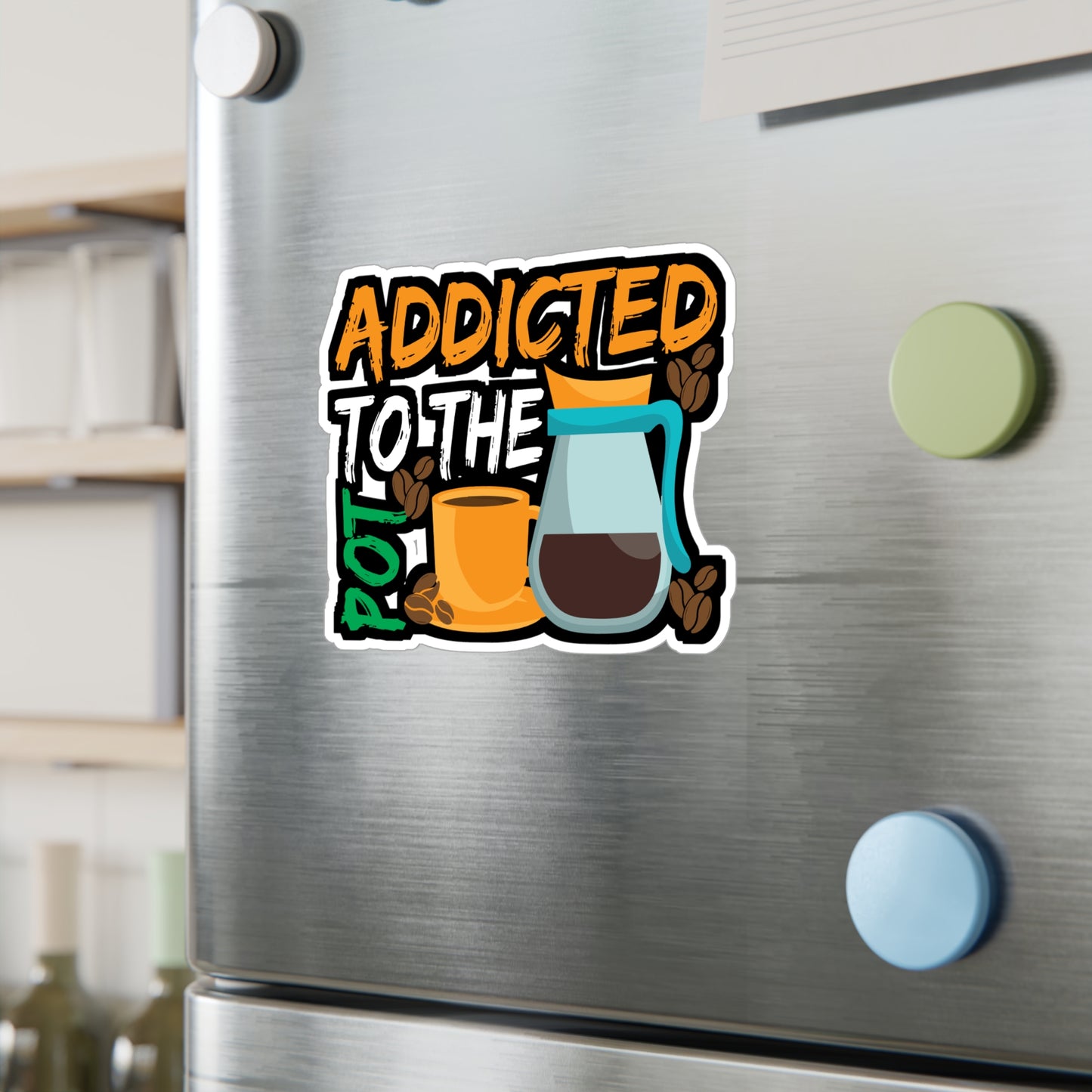 Addicted to The Pod Coffee - Coffee Sticker for Laptop Sticker. Water Bottle Sticker, Vinyl Cappuccino Decal - Coffee Gift