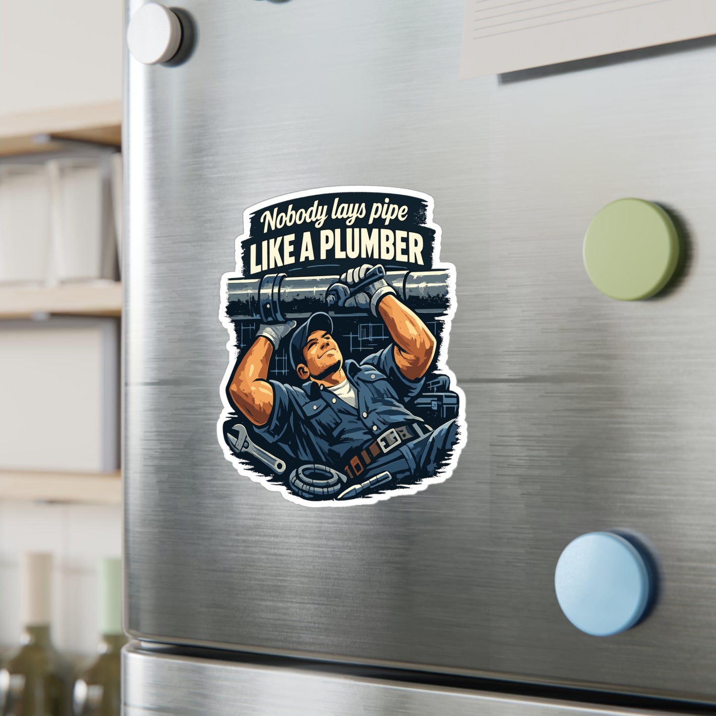 Plumber Sticker Nobody Lays Pipe Like a Plumber Funny Plumbing Decals Waterproof Vinyl for Laptop Water Bottle Pipefitter Steamfitter