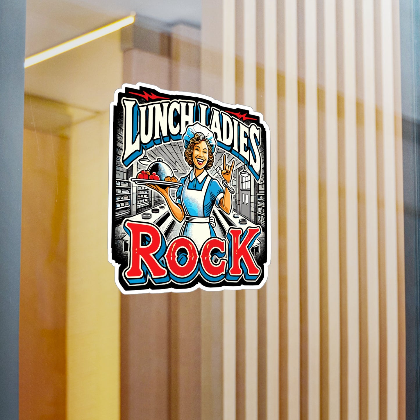 Lunch Ladies Rock - Lunch ladies Sticker for Laptop Sticker. Water Bottle Sticker, Vinyl Cafeteria Decal - Lunch ladies Gift