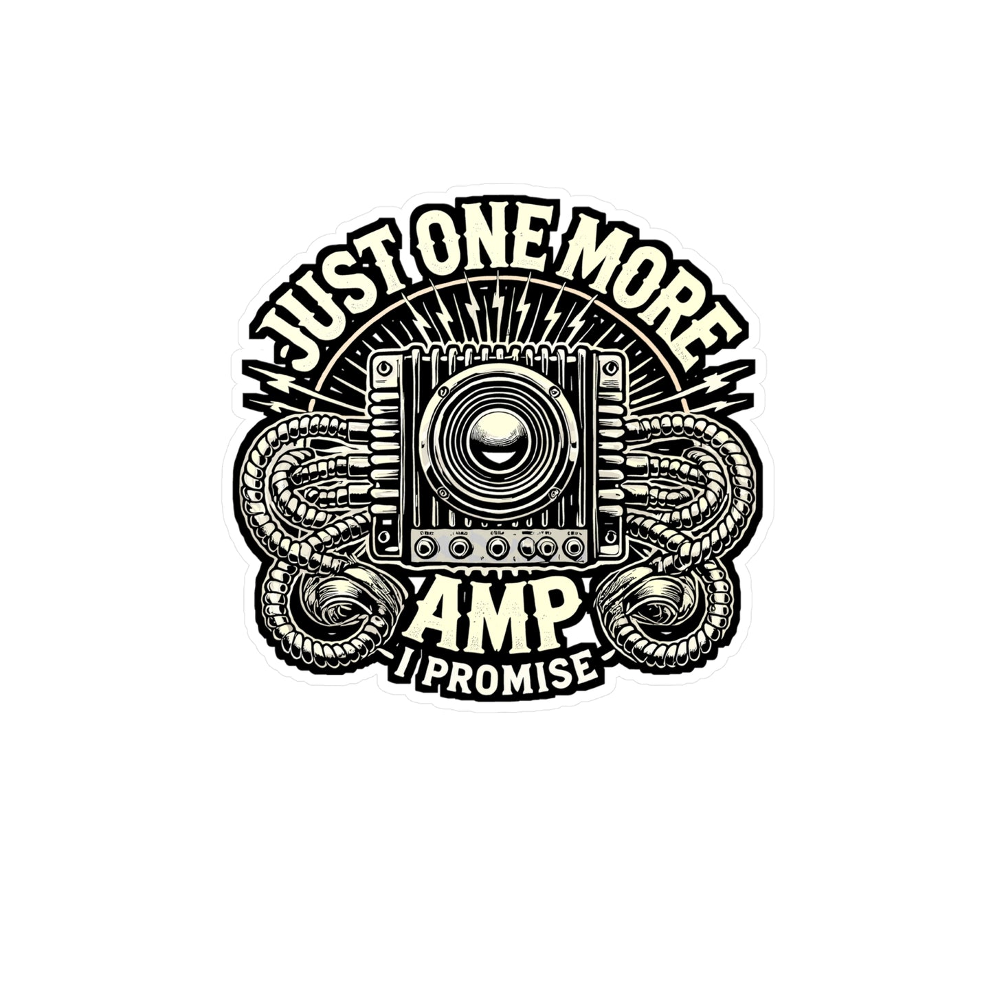 Just One More Amp I Promise – Car Stereo Vinyl Sticker for Laptop & Water Bottle | Car Audio Gift for Stereo Enthusiasts