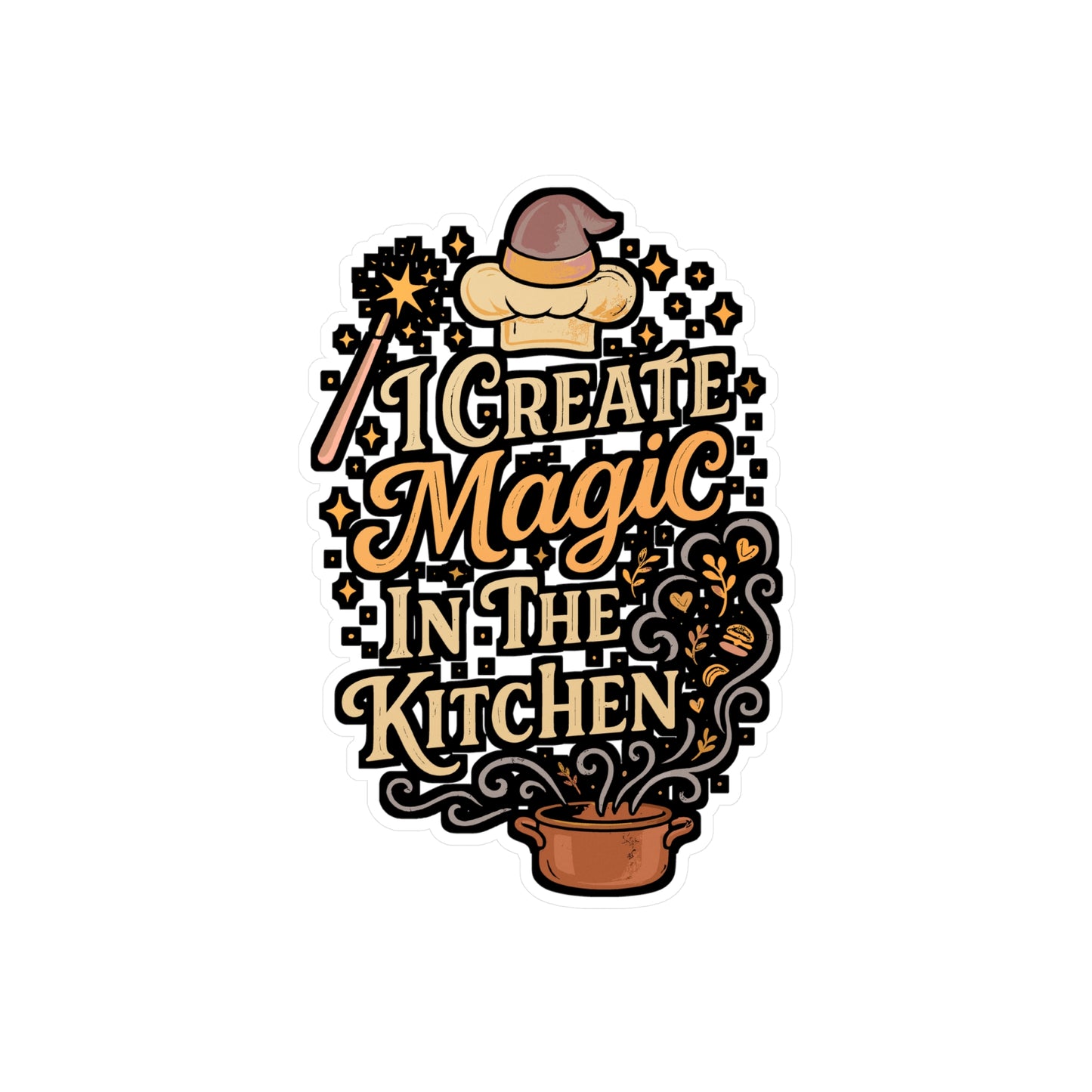 I Create Magic in the Kitchen – Chef Sticker for Laptop or Water Bottle | Funny Cooking Gift & Culinary Decor