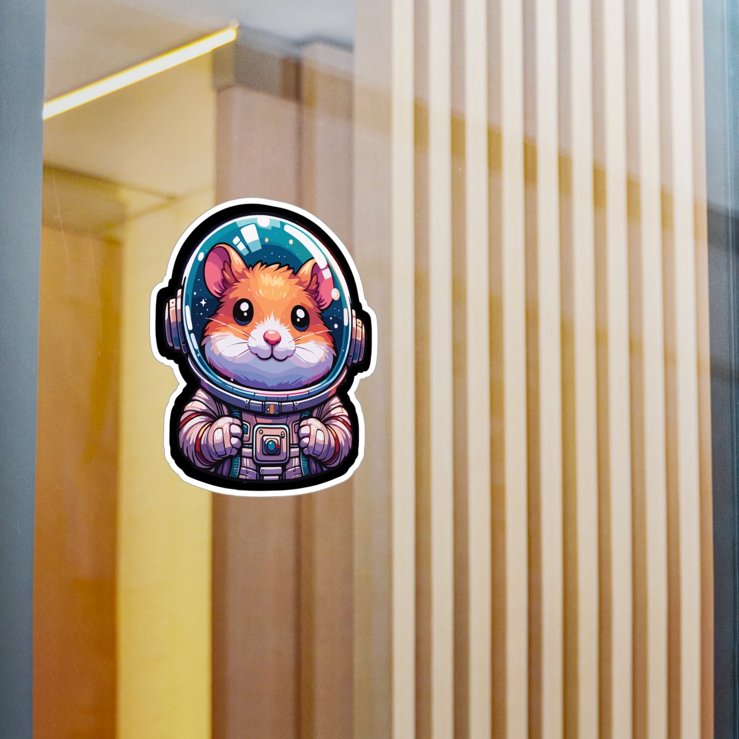 Hamster Astronaut - Hamster Sticker for Car Window Laptop Sticker. Water Bottle Sticker, Vinyl Space Decal, Helmet Sticker - Hamster Gift