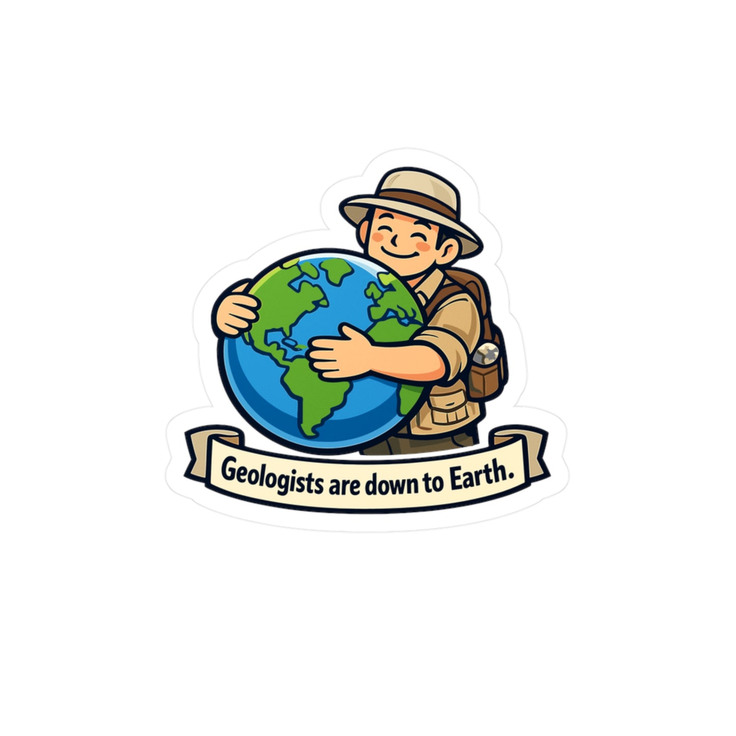 Geologie Sticker – Geologists are down to Earth Design, Geology Rocks Minerals Tectonics Vinyl sticker decals for Laptop, Water Bottle, Waterproof