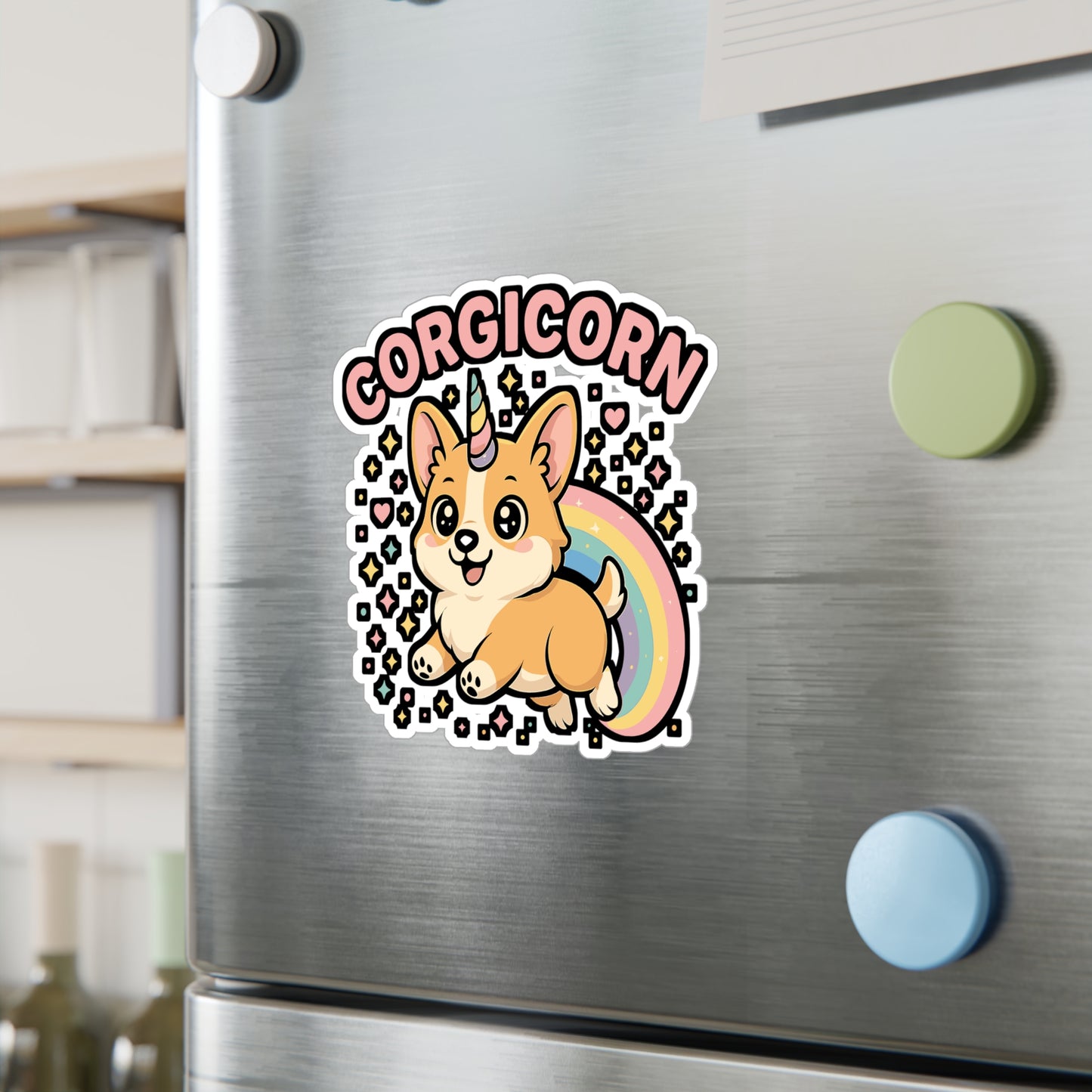 Corgi Sticker – Cute "Corgicorn" Unicorn Decals for Laptop & Water Bottle, Welsh Pembroke Dog Vinyl, Waterproof Accessory