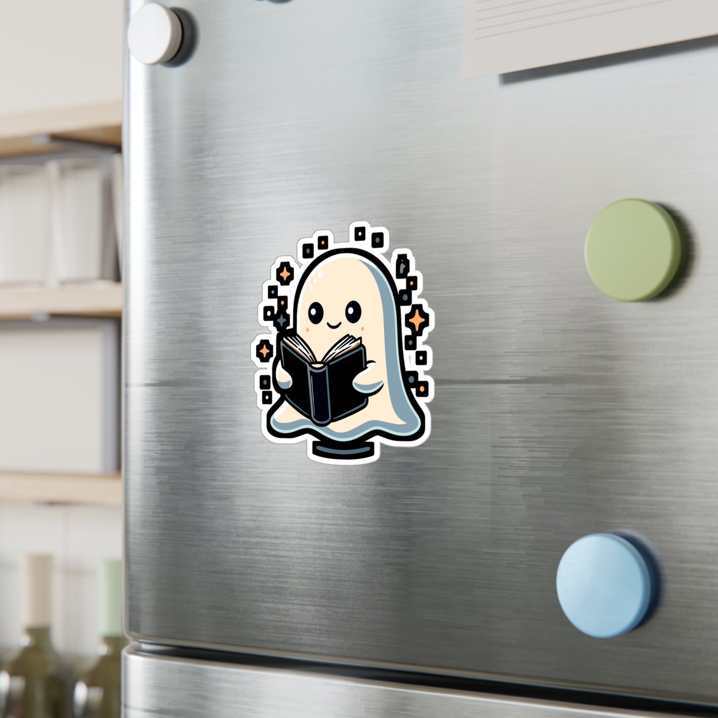 Bookworm Halloween Ghost - Ghost Sticker for Car Window Laptop Sticker. Water Bottle Sticker, Vinyl Spooky Decal, Boo Sticker - Ghost Gift