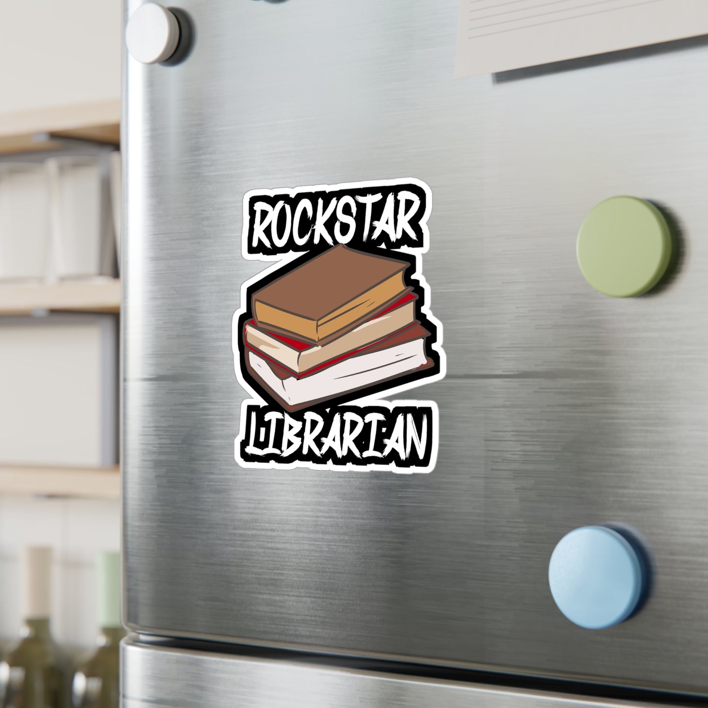 Rockstar Librarian - Librarian Sticker for Laptop Sticker. Water Bottle Sticker, Vinyl Books Decal - Librarian Gift