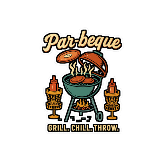 Disc Golf Sticker – "Par Beque" Vinyl Decals for Frisbee Player, Outdoors Waterproof Decor for Laptop, Water Bottle