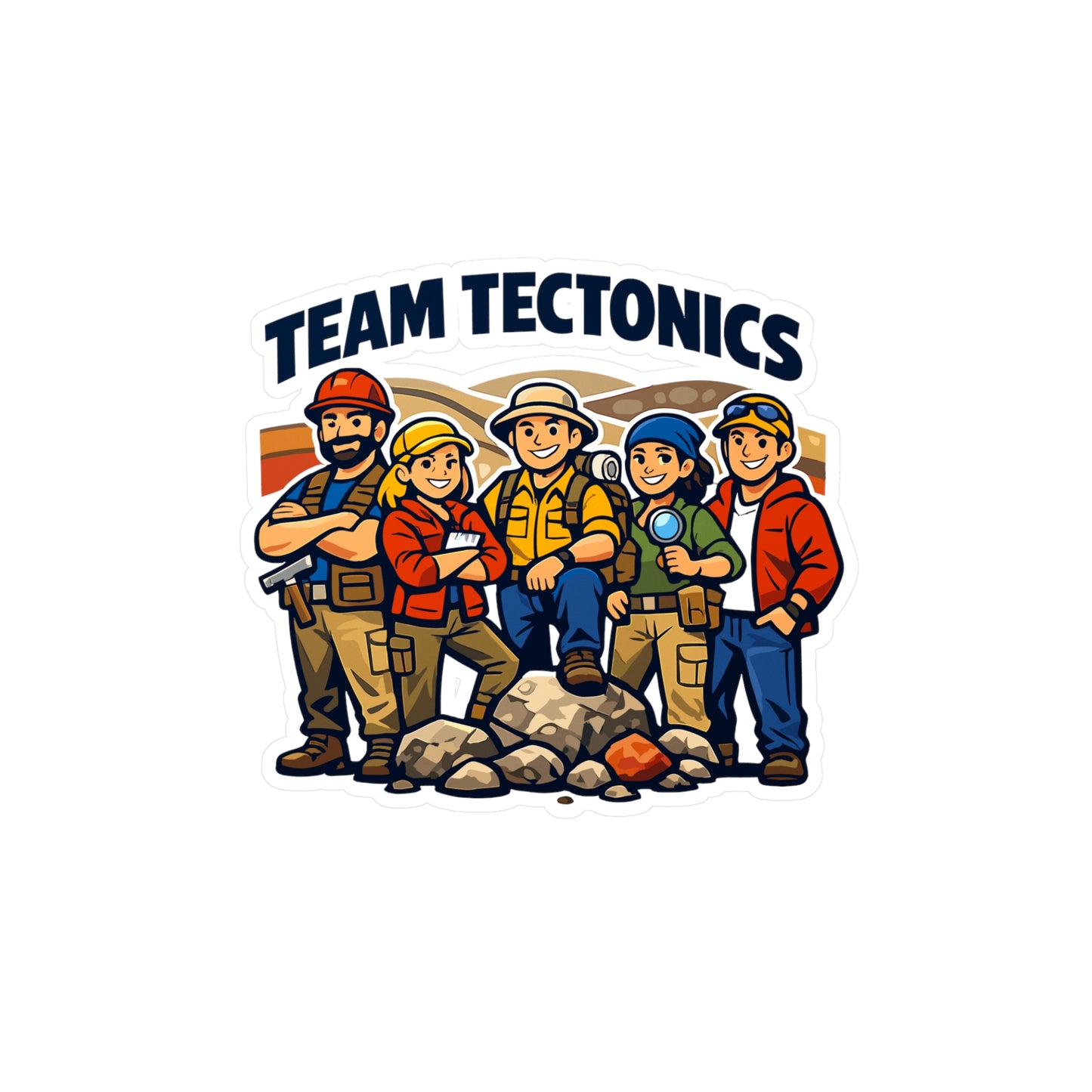 Geologie Sticker Team Tectonics – Geology Rocks & Minerals Design, Waterproof Vinyl Decals for Laptop, Water Bottle